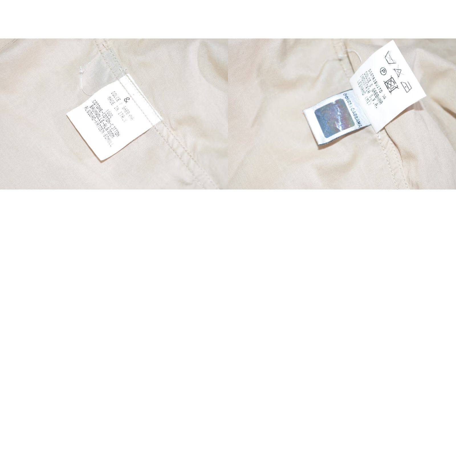 Dolce & Gabbana Dolce & Gabbana Shirt Button-Up Short Sleeve Cotton Beige Size M Men Size US M / EU 48-50 / 2 - 8 Thumbnail