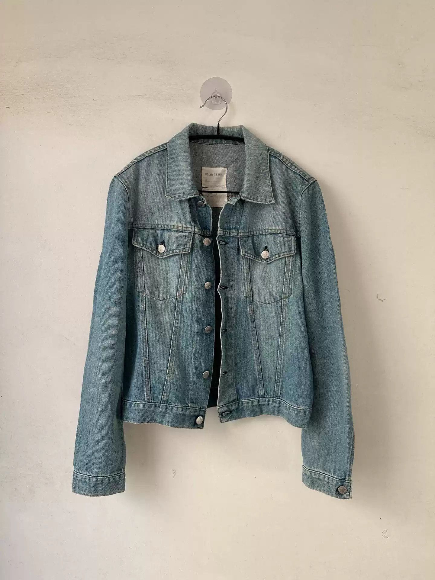 helmut lang type-3 distressed slim 2 pocket denim jacket