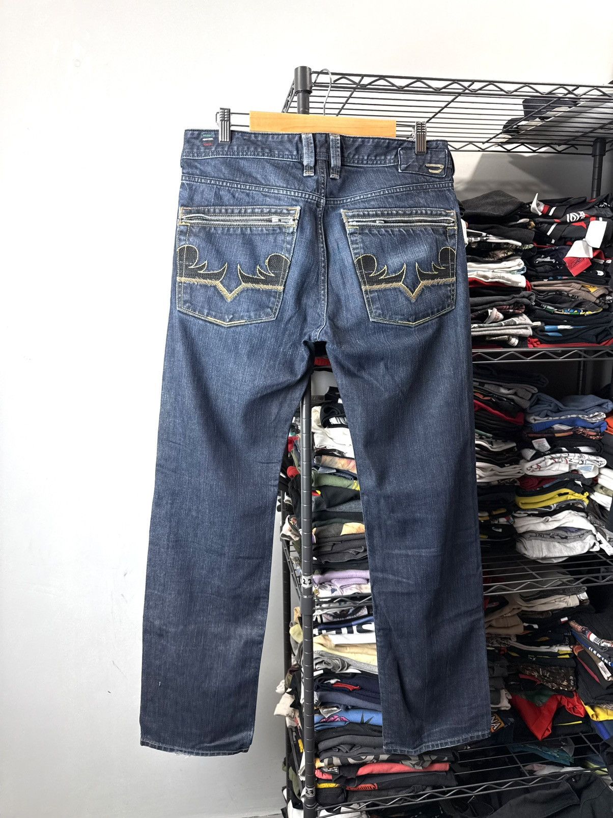 Diesel Vintage Diesel Yarik Embroidered Pockets Denim Pants Y2K Size US 31 - 1 Thumbnail