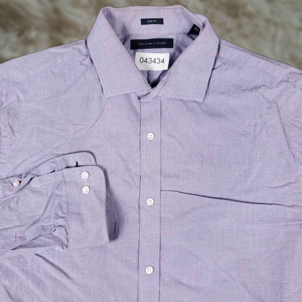 Tommy Hilfiger Tommy Hilfiger Shirt Mens Large Purple Casual Button Up Long Sleeve Size US L / EU 52-54 / 3 - 1 Thumbnail