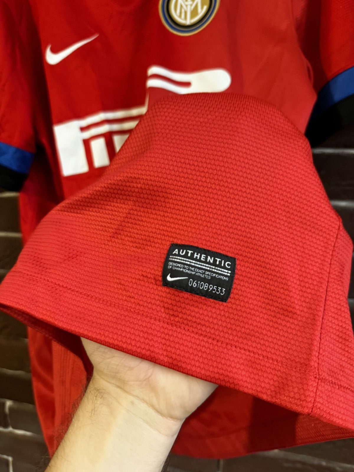 Nike Rare Hype Inter Mediolan L Red Jersey Nike Swoosh Soccer Size US L / EU 52-54 / 3 - 6 Thumbnail
