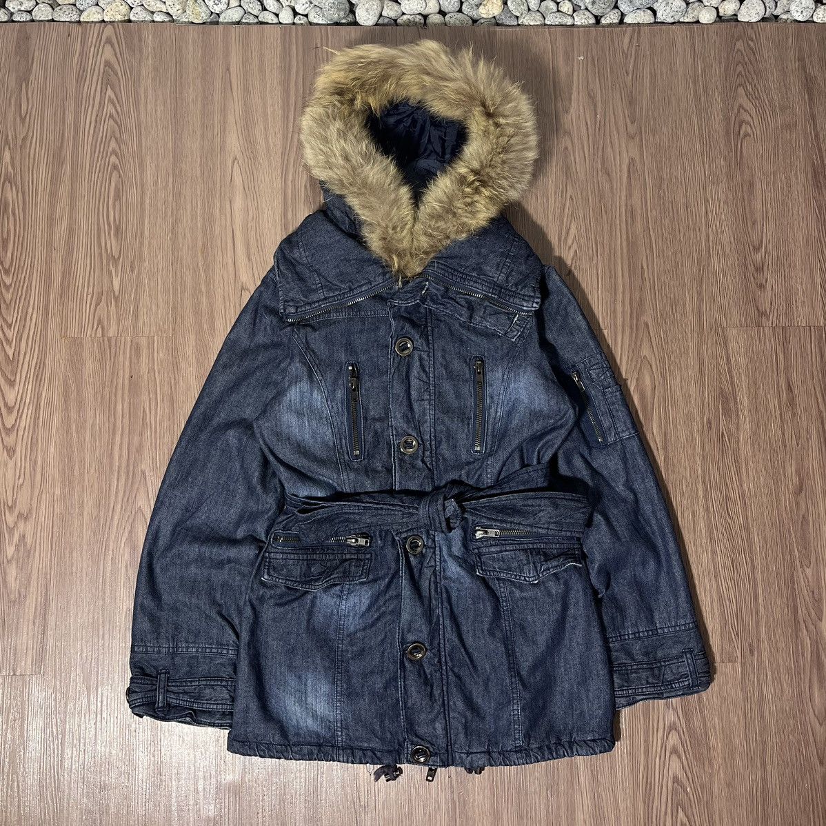 Hysteric Glamour Rei Firenze Multipocket punk Fur Denim Parka Belt Waisted Size US L / EU 52-54 / 3 - 1 Thumbnail