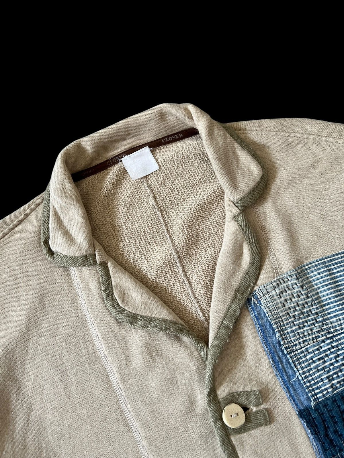 Marithe + Francois Girbaud Vintage Closed MFG Custom Sashiko Stitching Cardigan Size US L / EU 52-54 / 3 - 4 Thumbnail
