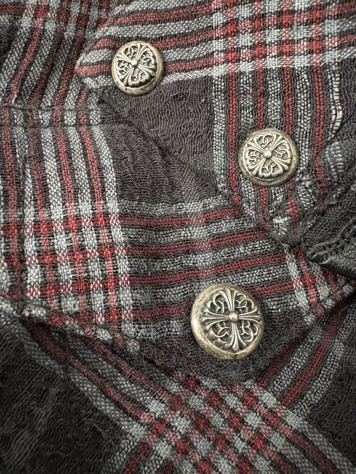 Chrome Hearts Chrome Hearts Plaid Shirt Flannel Button with leather cross Size US S / EU 44-46 / 1 - 15 Thumbnail