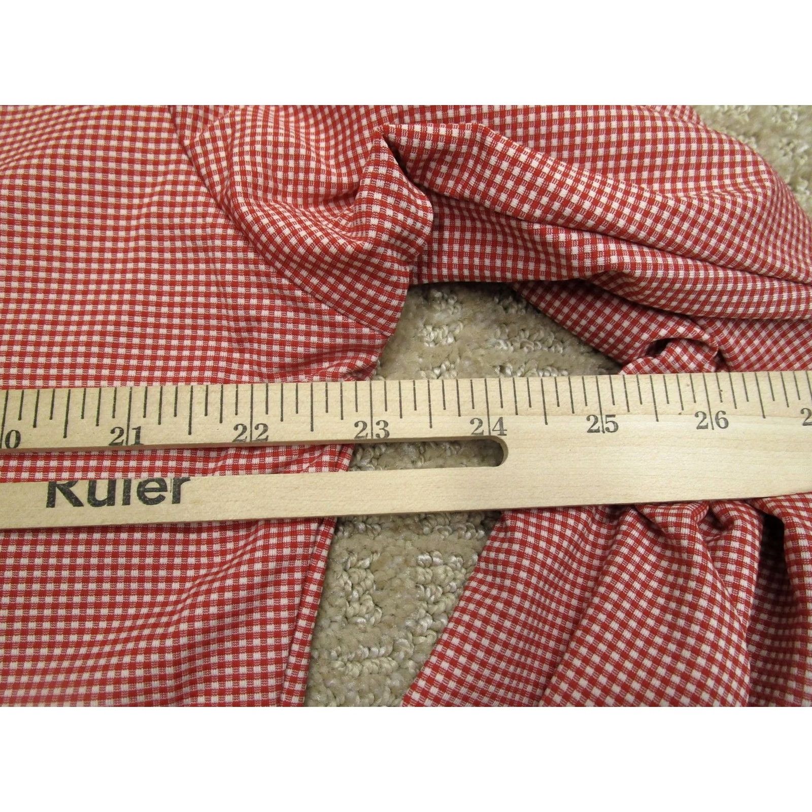 Mizzen+Main Mizzen+Main Shirt Mens XL Red Gingham Dress Long Sleeve Slim Fit American Made Button-Down Shirt Size 46R - 6 Thumbnail