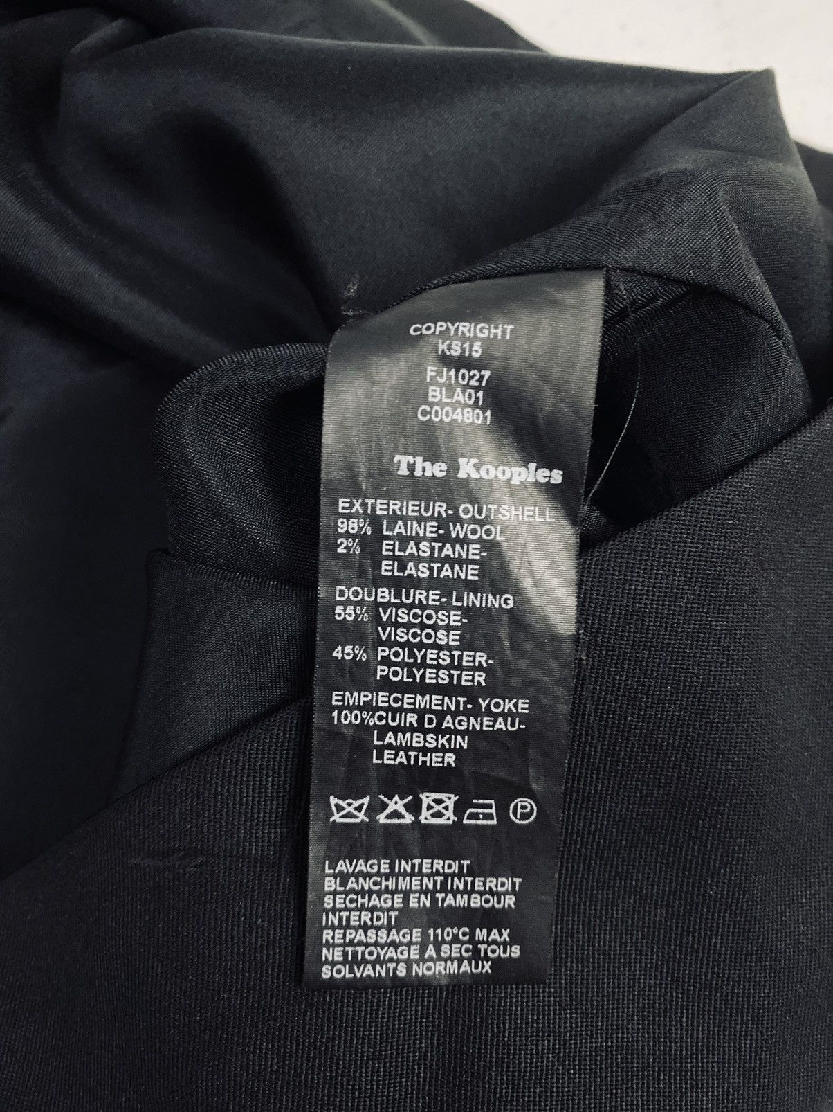 The Kooples The Kooples Black Wool Lambskin Panel Kangaroo Pocket 42 FR Size 30" / US 8 / IT 44 - 4 Thumbnail