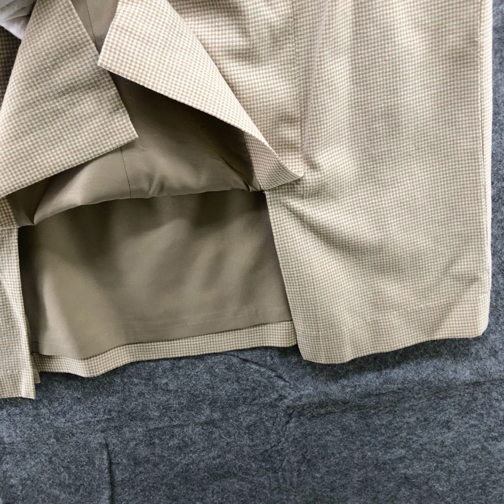 Lands' End Lands' End Wool Stretch Pencil Skirt Beige Size 16 Womens Knee Length Back Zip Plaid Plaid Workwear Formal Career Size 38" / US 16 / IT 52 - 6 Thumbnail