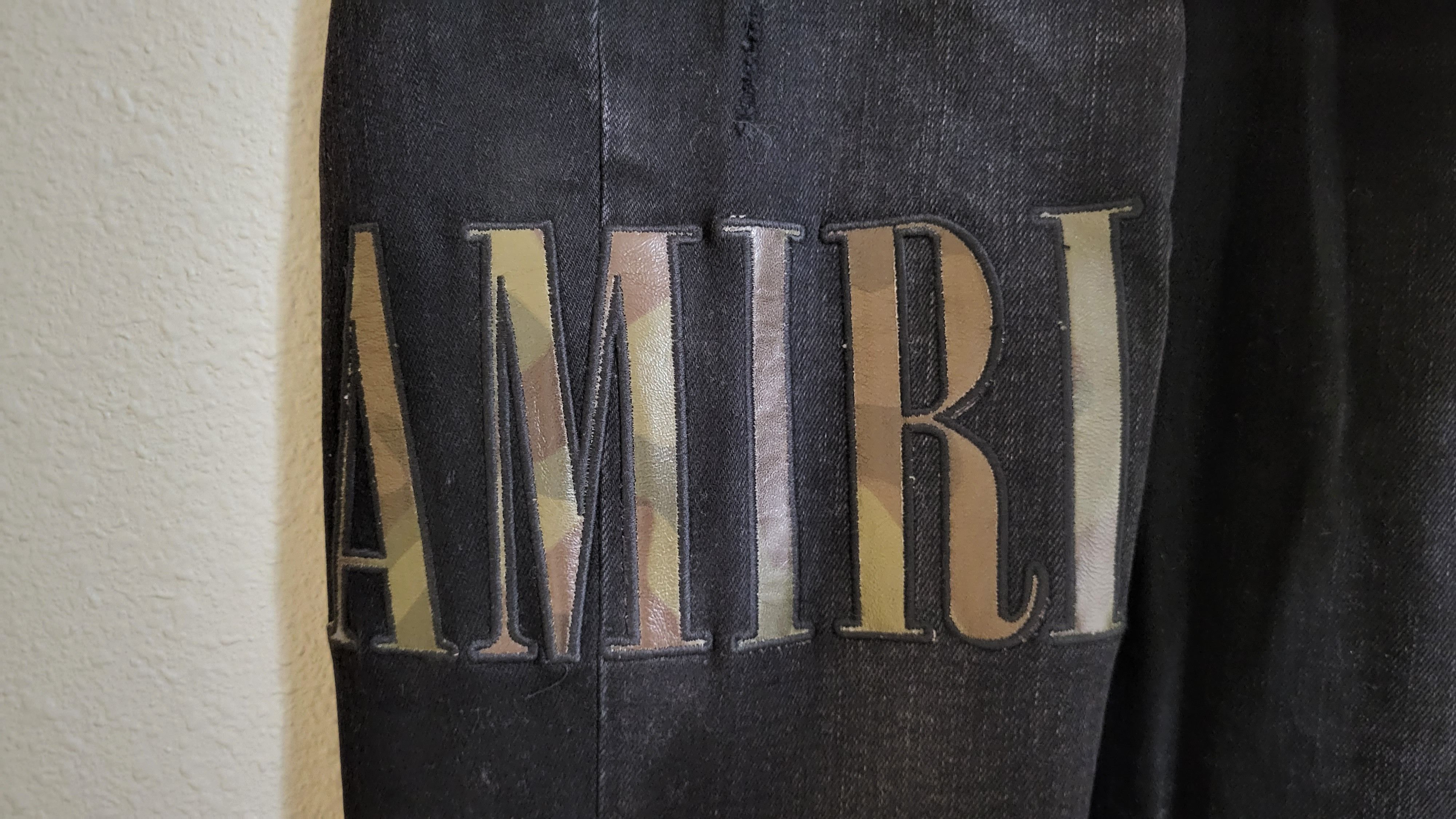 Amiri $1.3k Camo Leather Logo Applique Distressed Denim Size US 30 / EU 46 - 7 Thumbnail