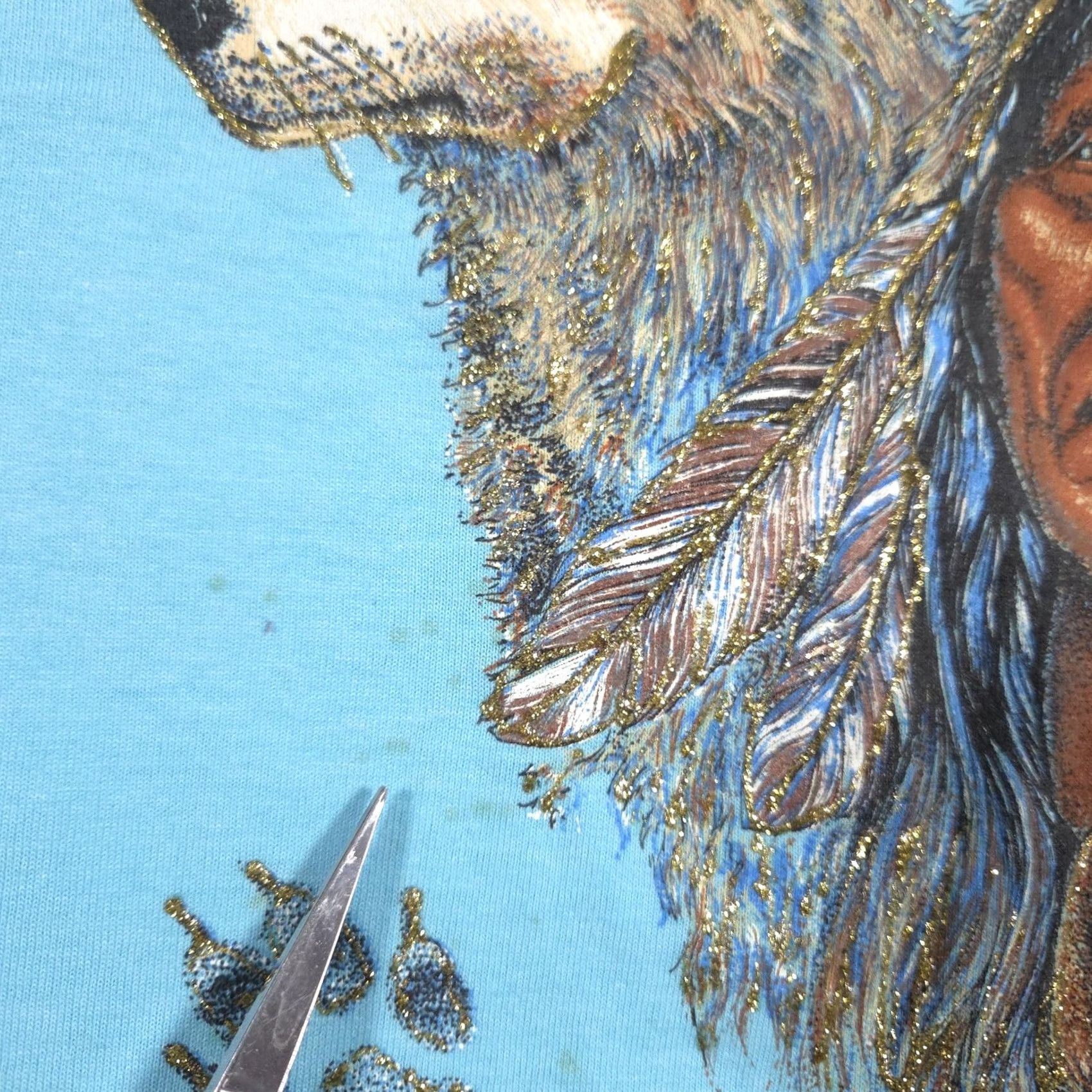 Vintage VINTAGE Screen Stars Best Shirt Mens L Blue Spirit Brothers Wolf Tee 90s Size US L / EU 52-54 / 3 - 7 Thumbnail