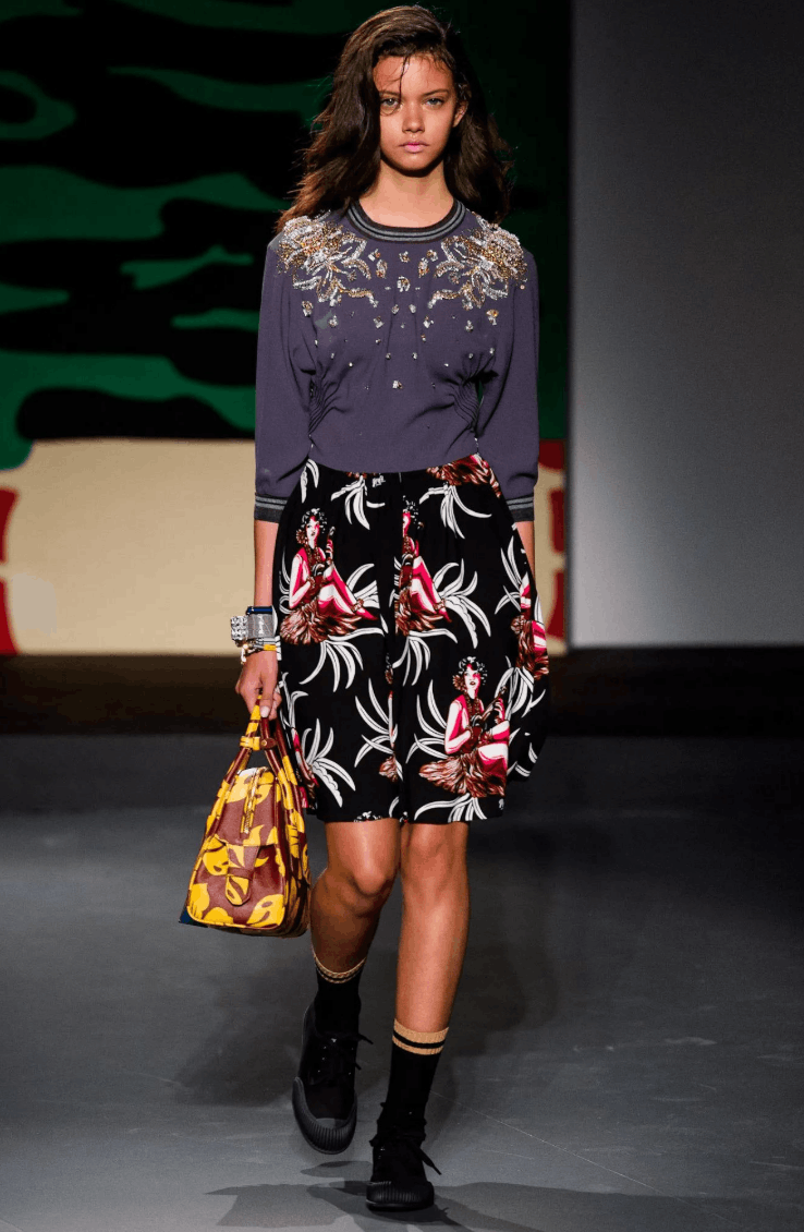 Prada PRADA HAWAIIAN HULA GIRL SPRING 2014 RUNWAY BLACK SKIRT IT40 Size 27" / US 4 / IT 40 - 1 Thumbnail