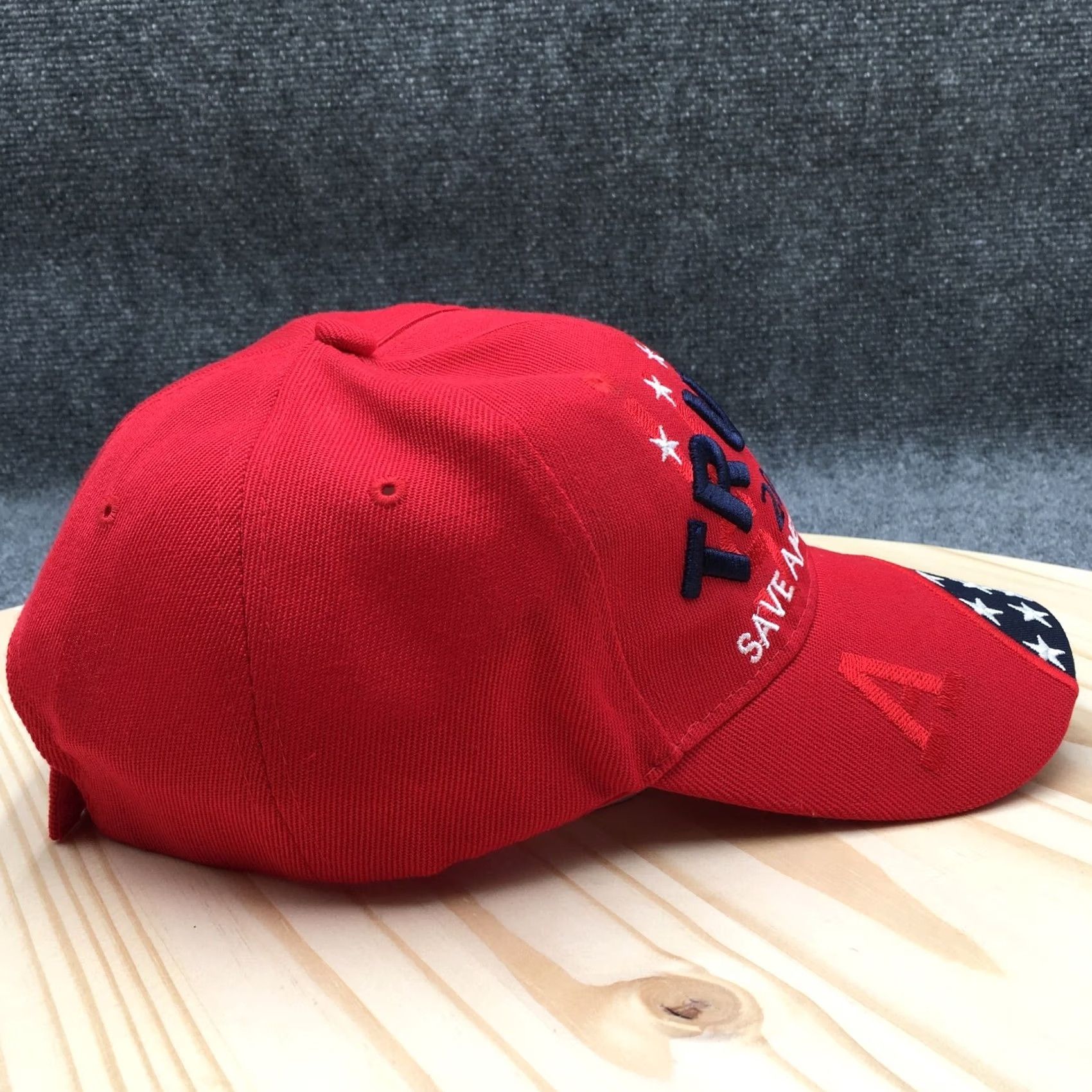 Logo 7 Trump 2024 Baseball Cap Mens Red OS Adjustable Curved Brim Embroidered Logo Size ONE SIZE - 5 Thumbnail