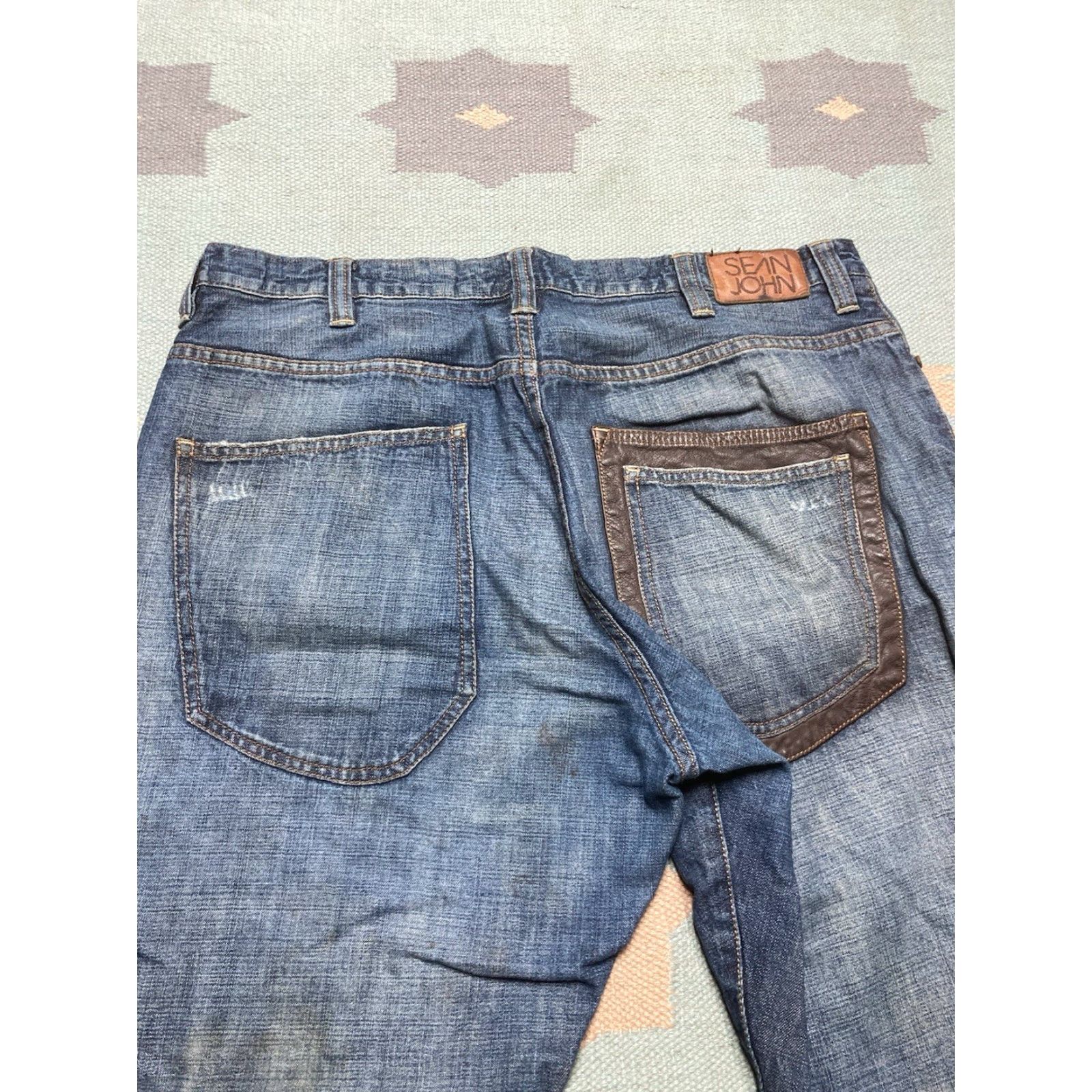 Sean John VINTAGE Sean John Jeans Hip Hop Baggy Wide-Leg 38x34 Men blue Size US 38 / EU 54 - 4 Thumbnail