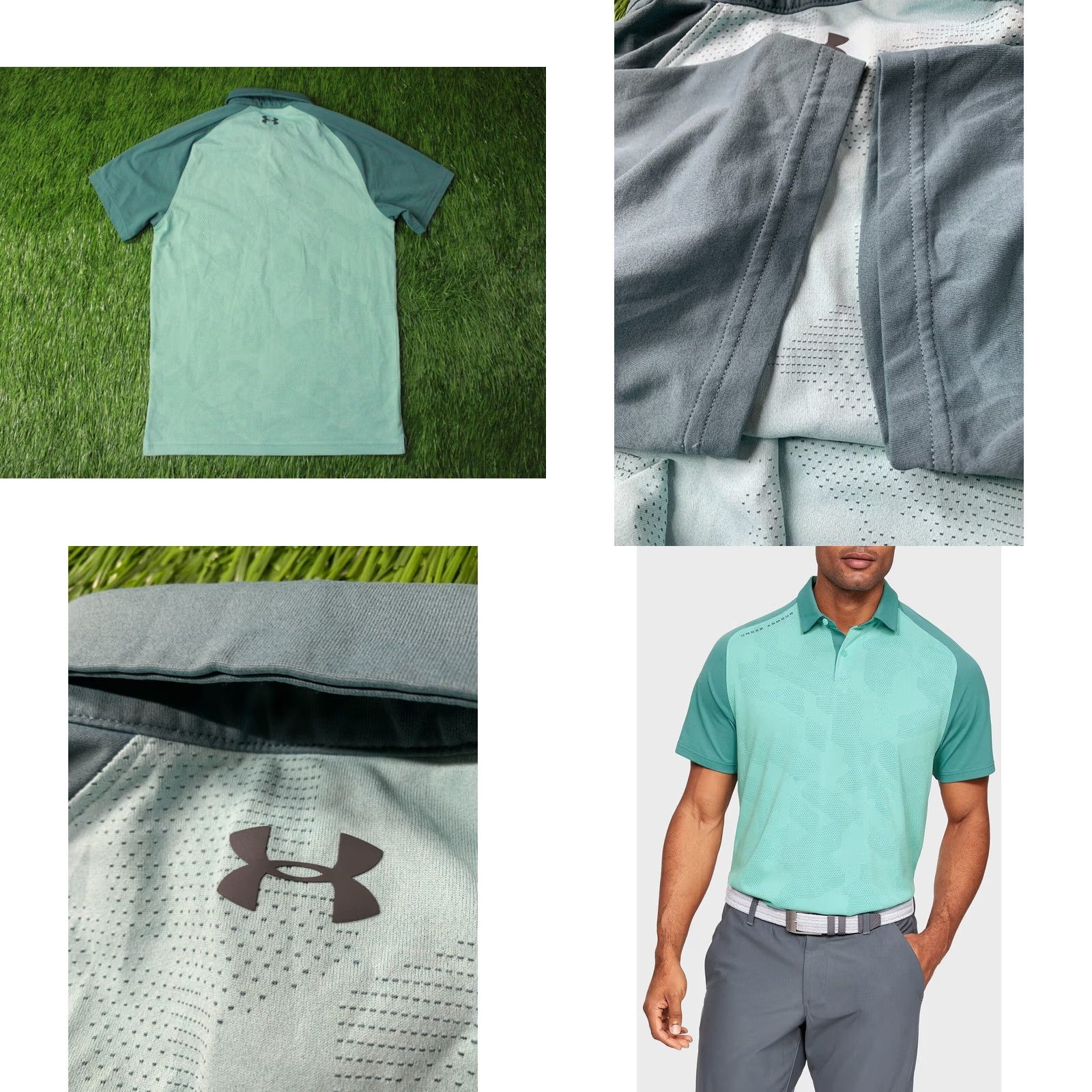 Under Armour UNDER ARMOUR HEATGEAR Polo Shirt Men Small S 2019 Mint and Green Solid Short Sleeve Baselines 100% Polyester Size US S / EU 44-46 / 1 - 8 Thumbnail