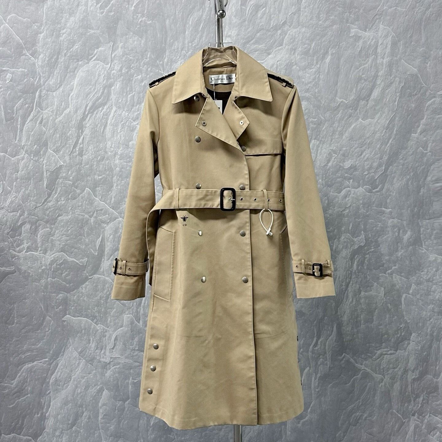 Dior Dior Logo Long Trench Coat in Beige Size S / US 4 / IT 40 - 1 Thumbnail