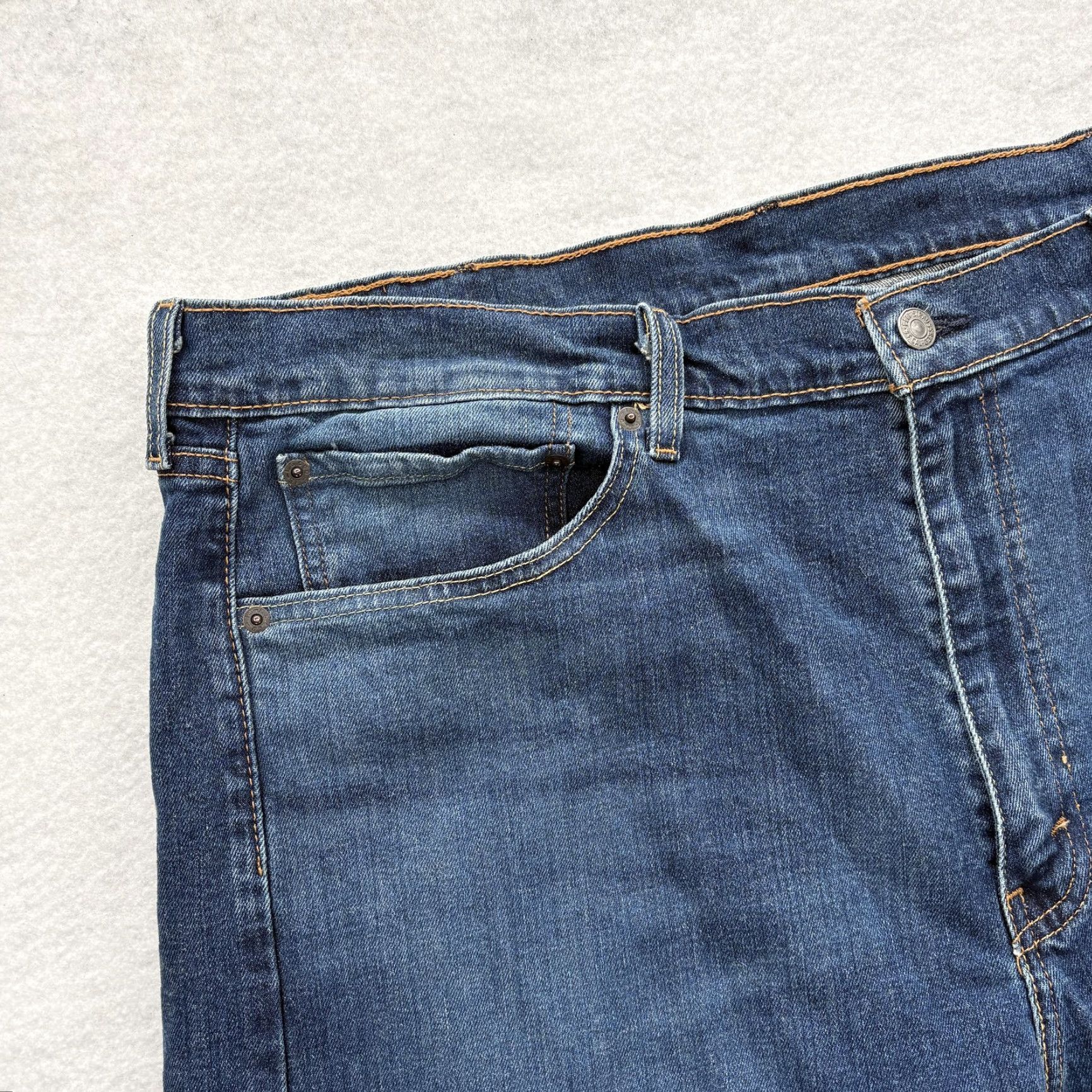 Levi's Levis 505 Jeans Mens 40x30 Blue Medium Wash Regular Straight Stretch Denim Pants Size US 40 / EU 56 - 3 Thumbnail