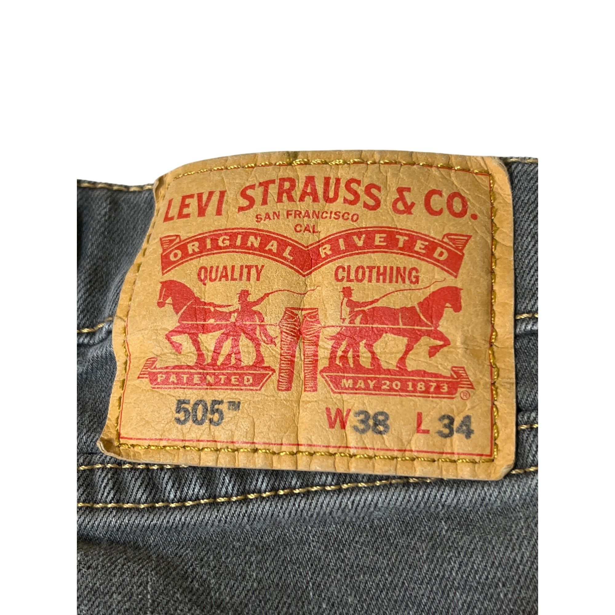Levi's Vintage Levis 505 Mens Straight Leg Jeans Black Wash Size 38 Size US 38 / EU 54 - 4 Thumbnail