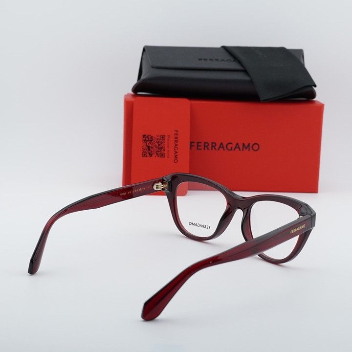 Salvatore Ferragamo Salvatore Ferragamo SF2989 616 Eyeglasses Red 51mm Cat Eye Size ONE SIZE - 9 Thumbnail