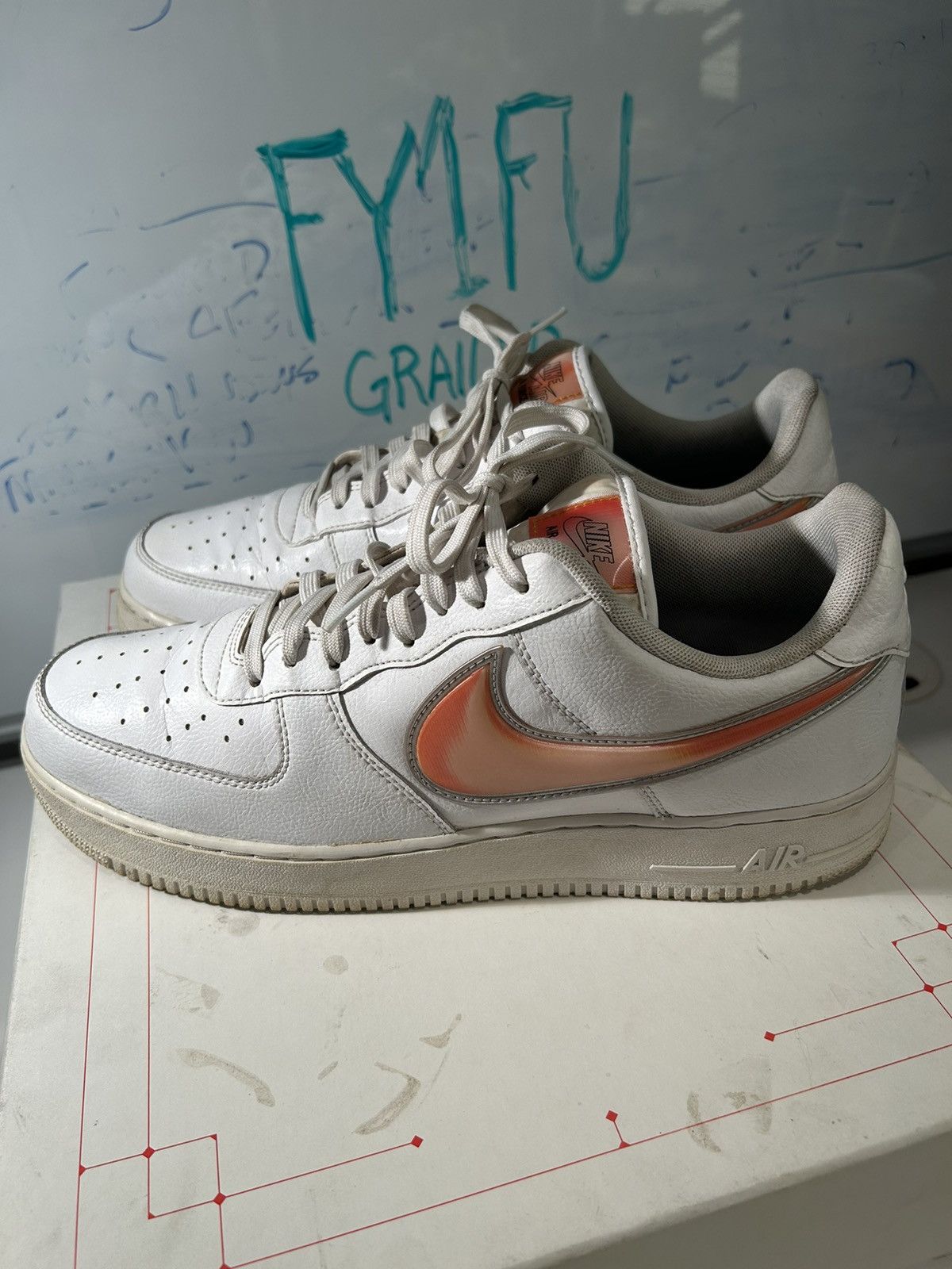 Nike Nike Air Force 1'07 V8 'Oversized Swoosh' Orange Peel Size US 13 / EU 46 - 2 Thumbnail