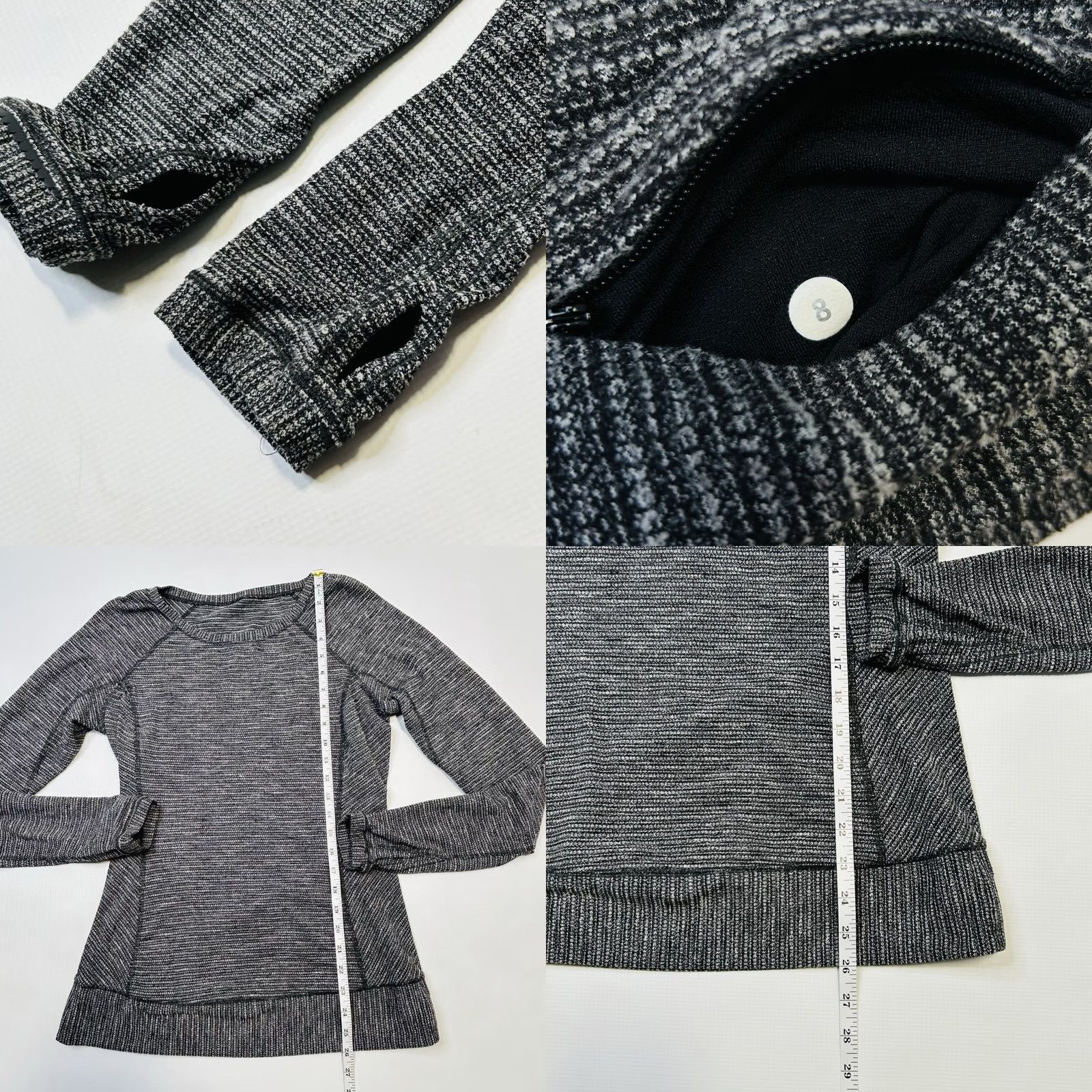 Lululemon Lululemon Race Your Pace Long Sleeve Shirt Women's Size 8 Gray/Black Piqué Rulu Activewear Running Shirt Women XS? Size M / US 6-8 / IT 42-44 - 9 Thumbnail