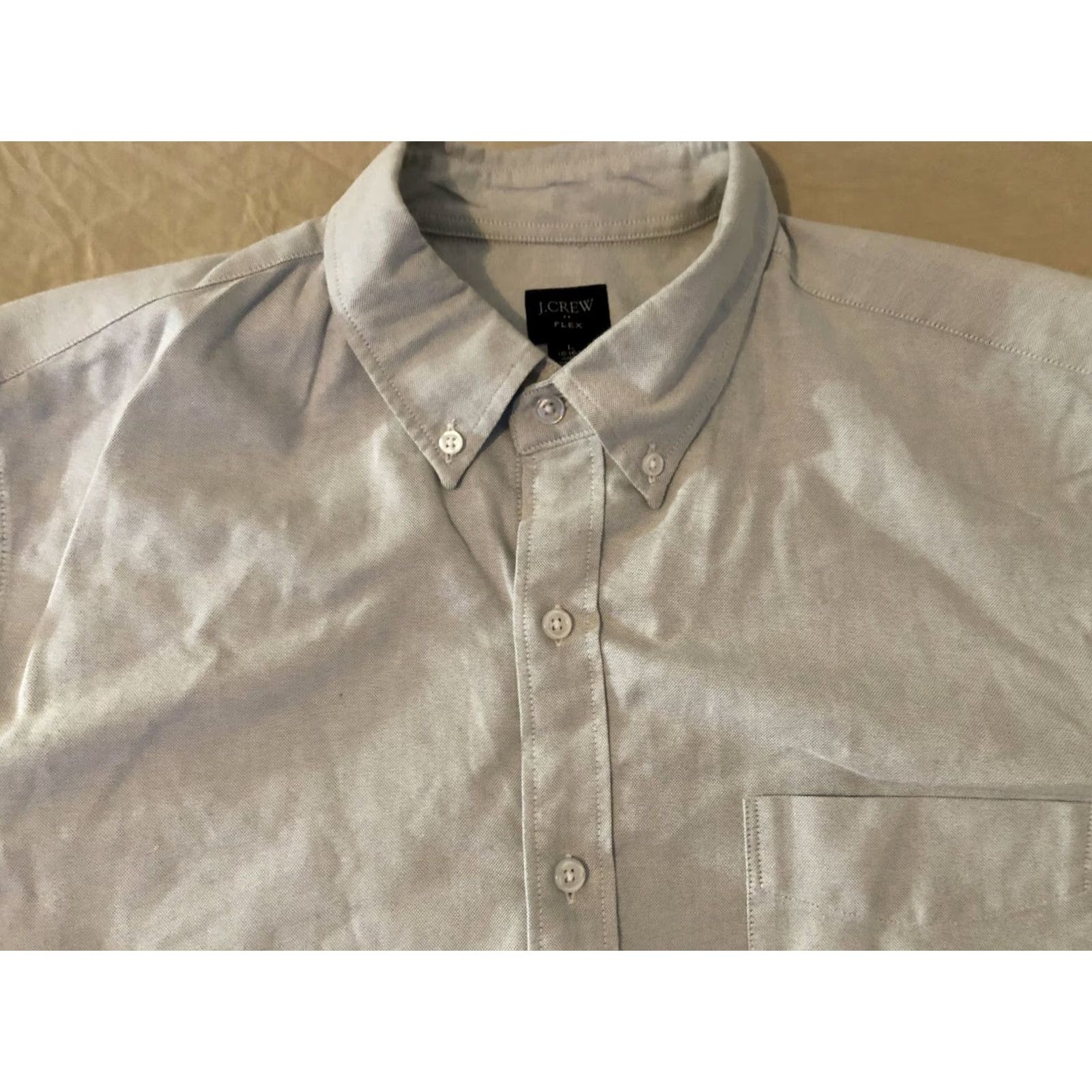 J.Crew J. Crew Dress Shirt L Large 16 1/2 16.5 Gray Cotton Button-Up Mens Long Sleeve Shirt Size 42R - 2 Thumbnail