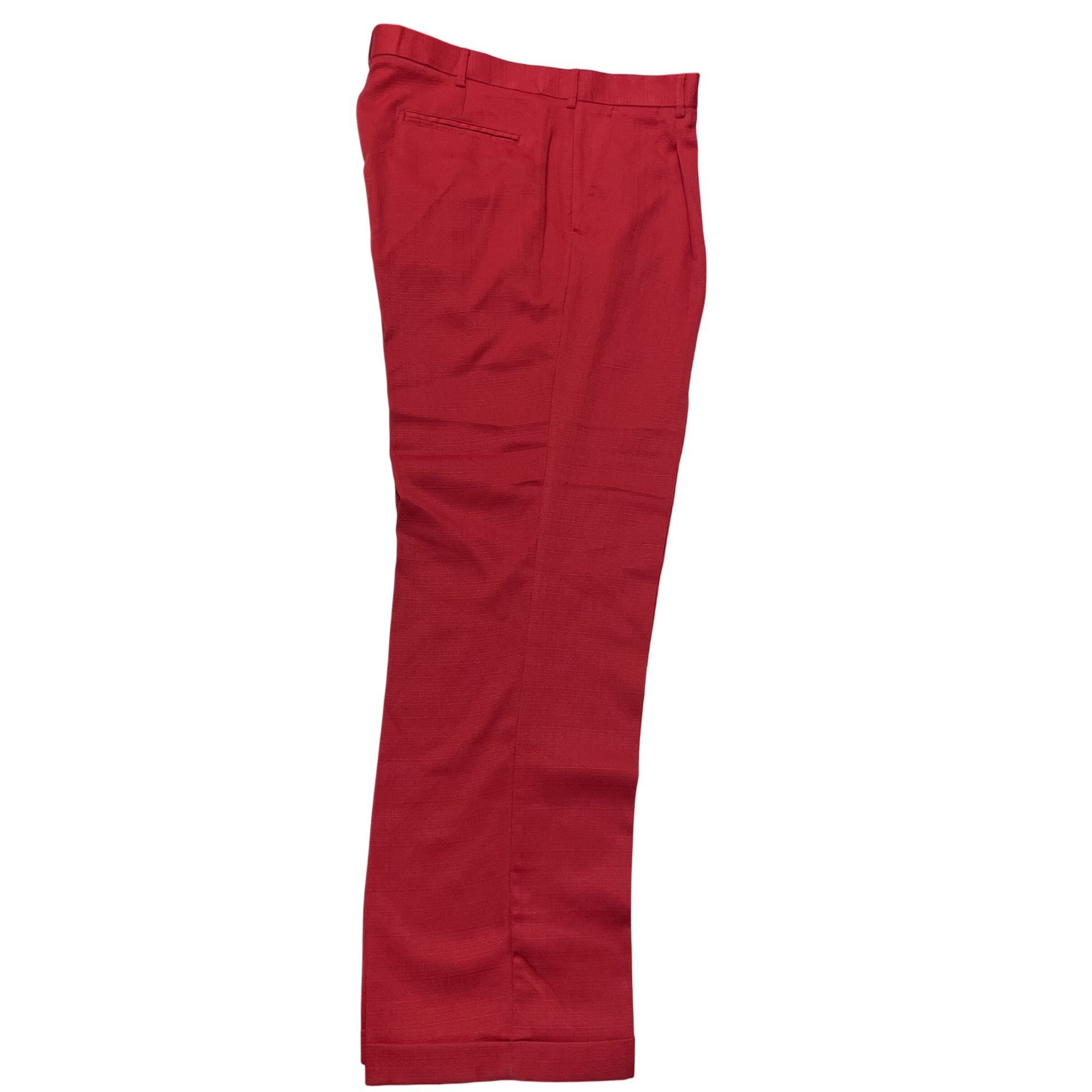 Other Vtg Montique SHINY RED TEXTURED Christmas Dress Pants Size US 38 / EU 54 - 4 Thumbnail