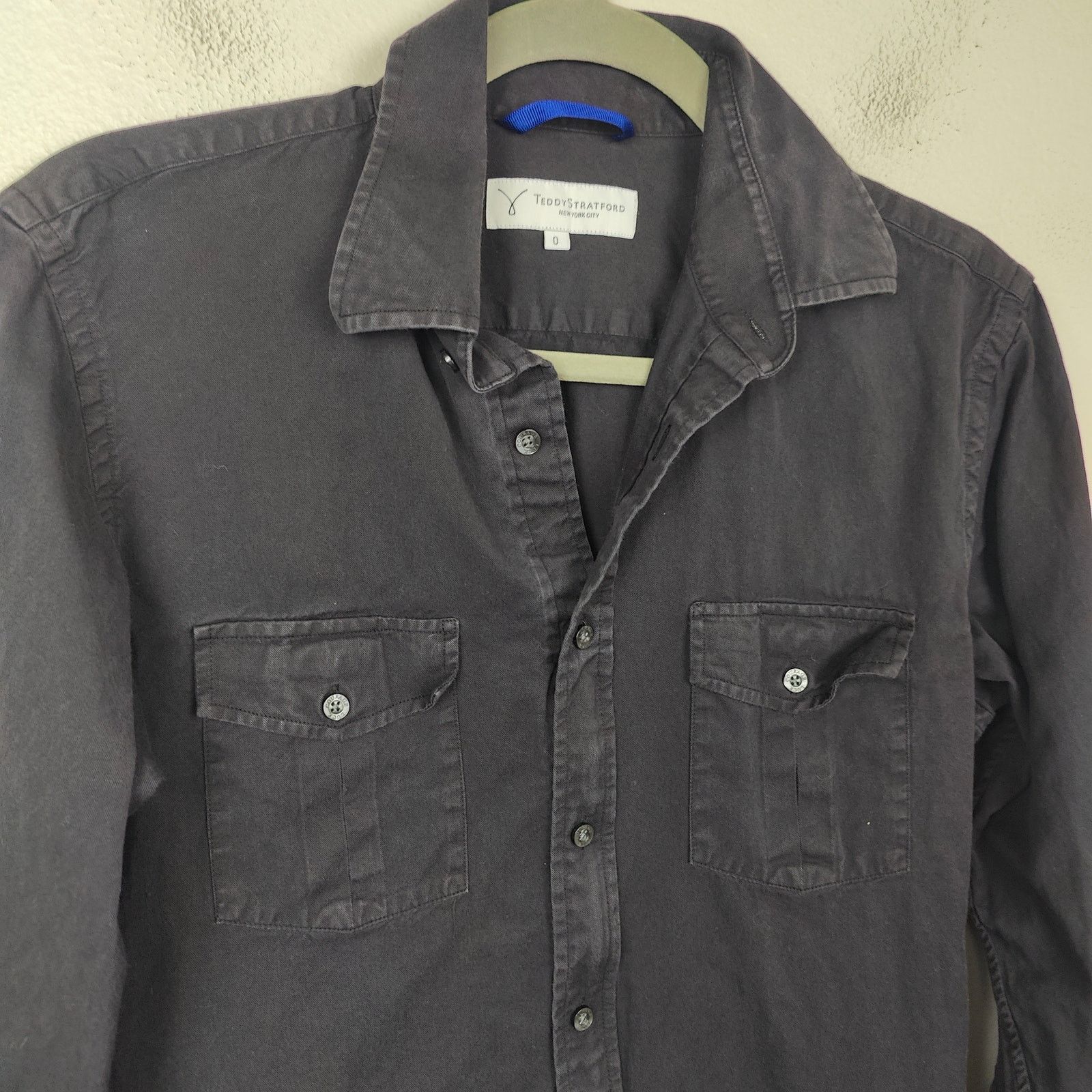Other Teddy Stratford NYTD Two Pocket Twill Shirt Mens 0 XS Black Size US XS / EU 42 / 0 - 2 Thumbnail