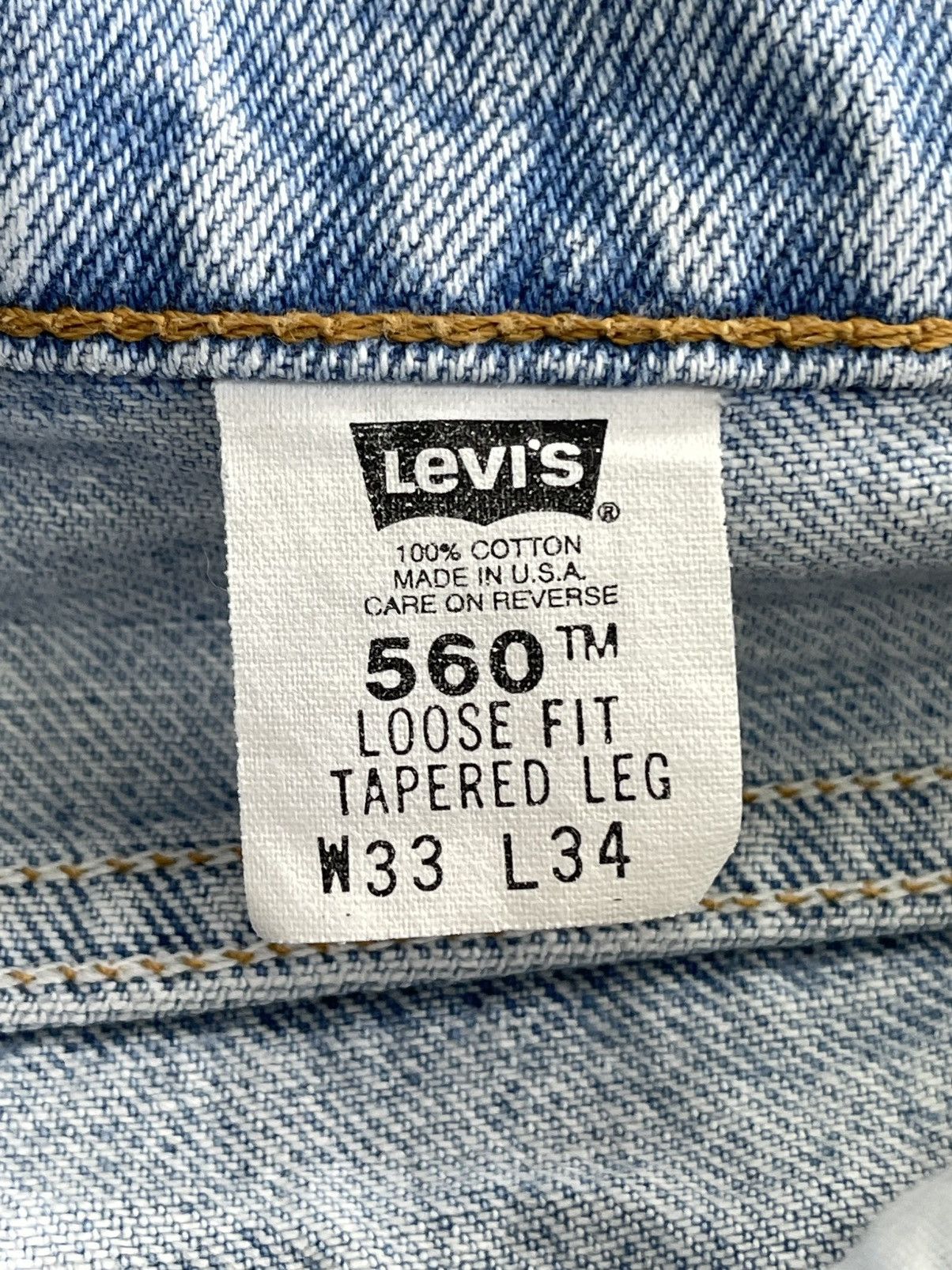 Levi's 90's Levi's 560 Loose Fit Tapered Leg Made In USA Jeans Size US 33 - 9 Thumbnail