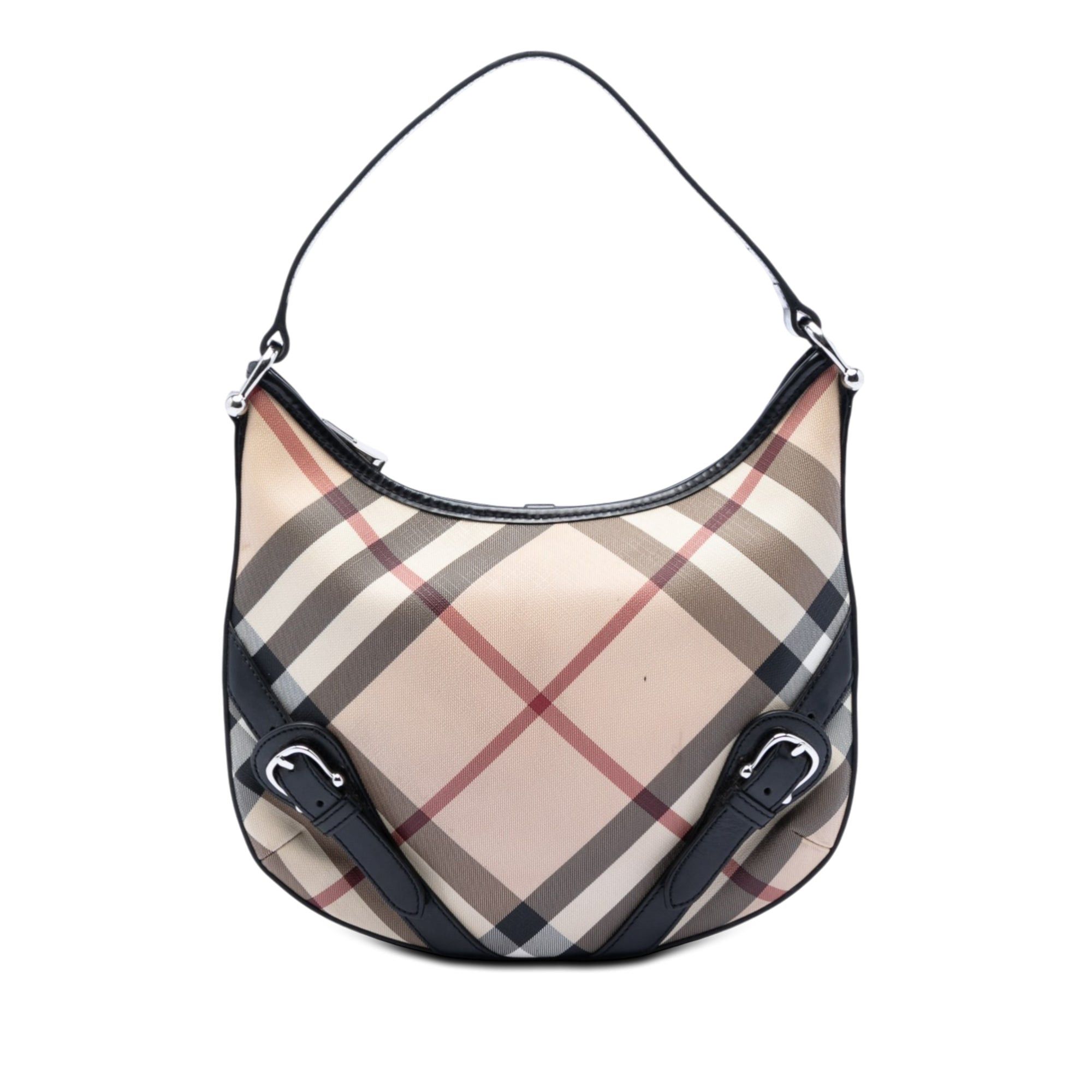 Burberry Supernova Check Coated Canvas Larkin Hobo Size ONE SIZE - 1 Thumbnail