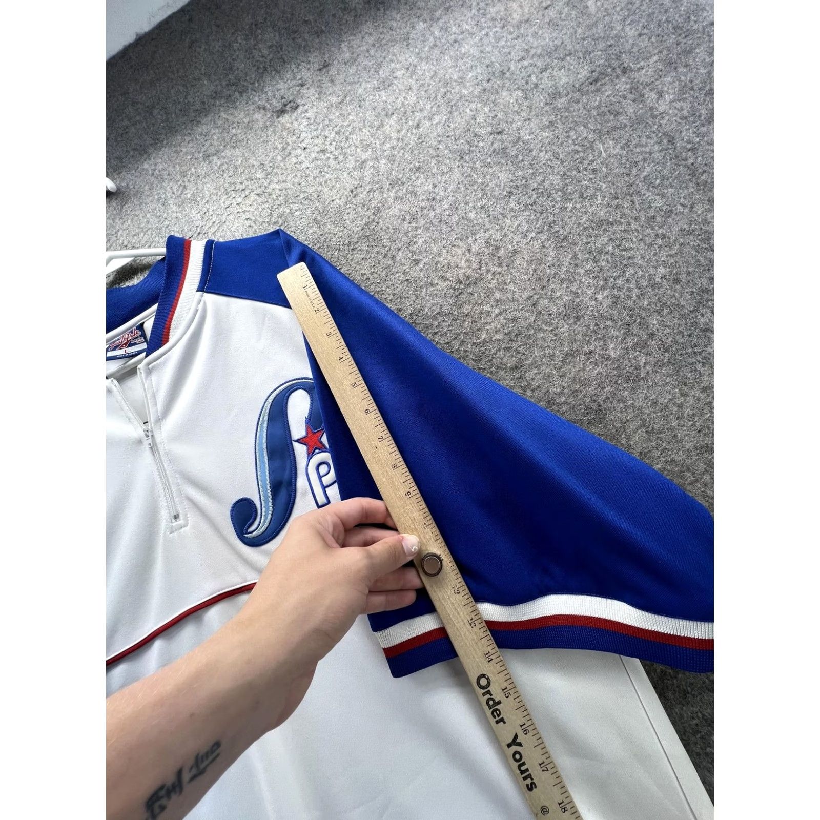 Southpole Southpole Shirt Mens Large White Blue 1/4 Zip Baseball Jersey Raglan Top Size US L / EU 52-54 / 3 - 5 Thumbnail