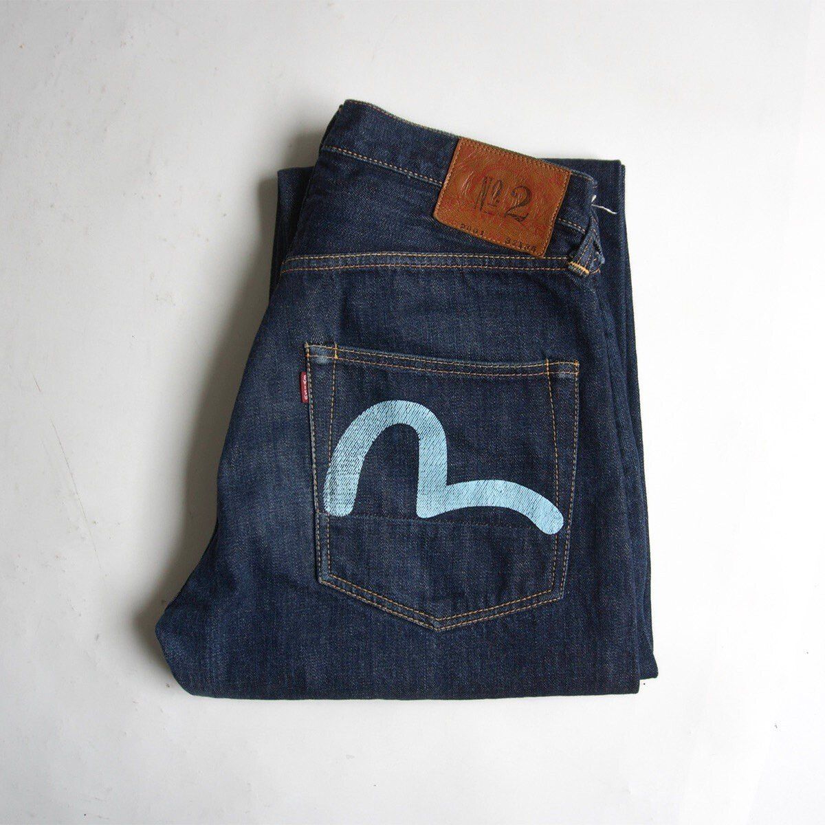 Evisu × Japanese Brand Evisu Big Logo Dark Blue Denim Jeans Size
