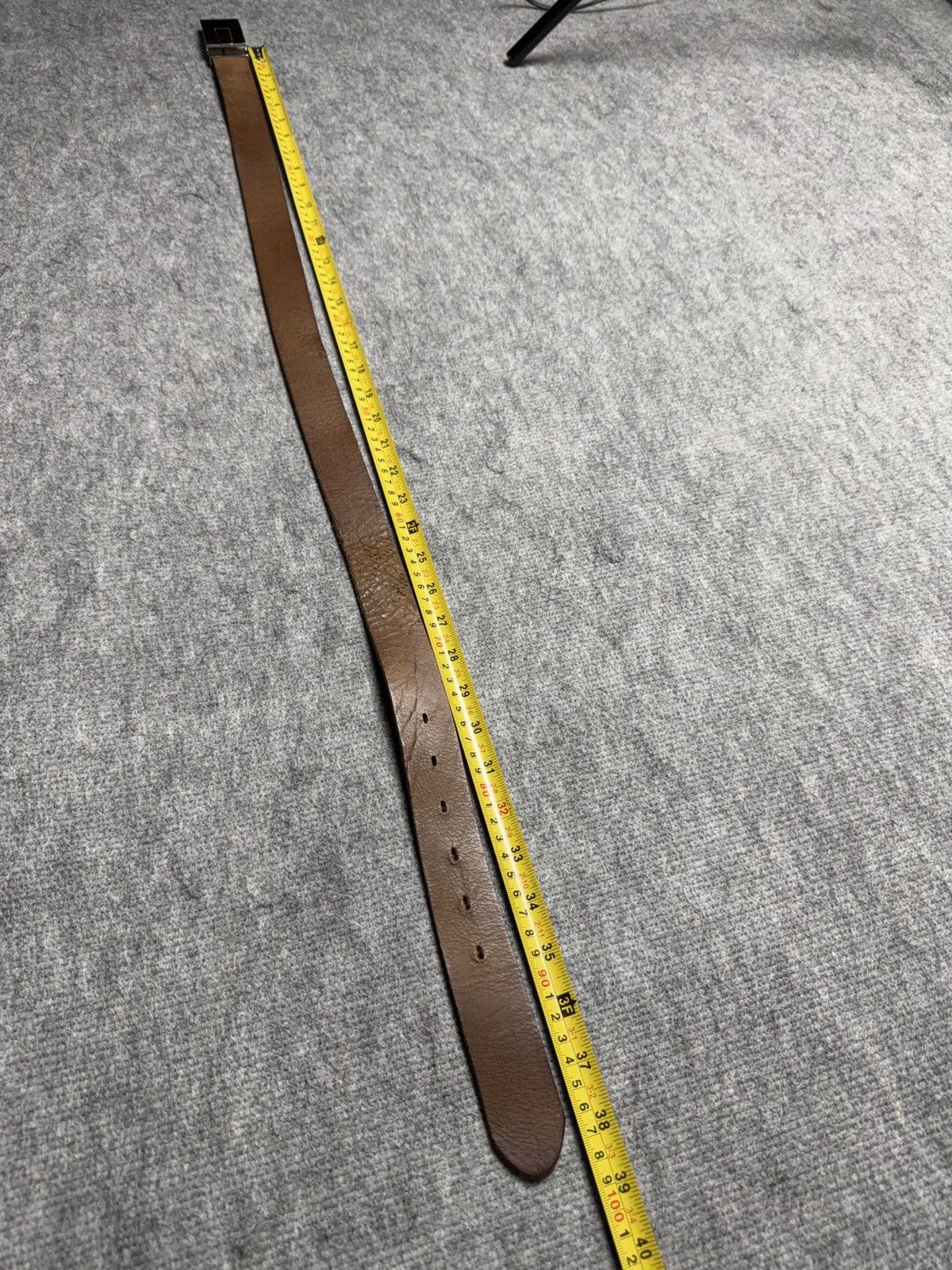 Vintage Vintage Roy Robson Brown Leather Belt Minimal Metal Buckle Size ONE SIZE - 13 Thumbnail