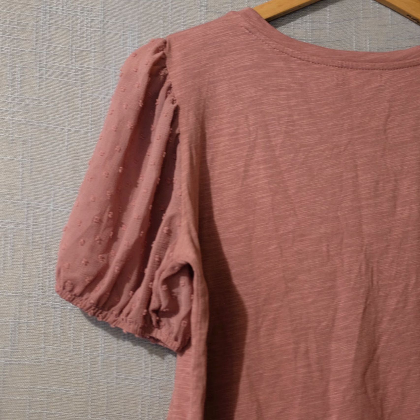 Vintage Maurices Top ShortSleeve Old Rose Pink Soft Stretch Women's L Shirt Pink Lace 90s Rose Style Womens L Size L / US 10 / IT 46 - 5 Thumbnail
