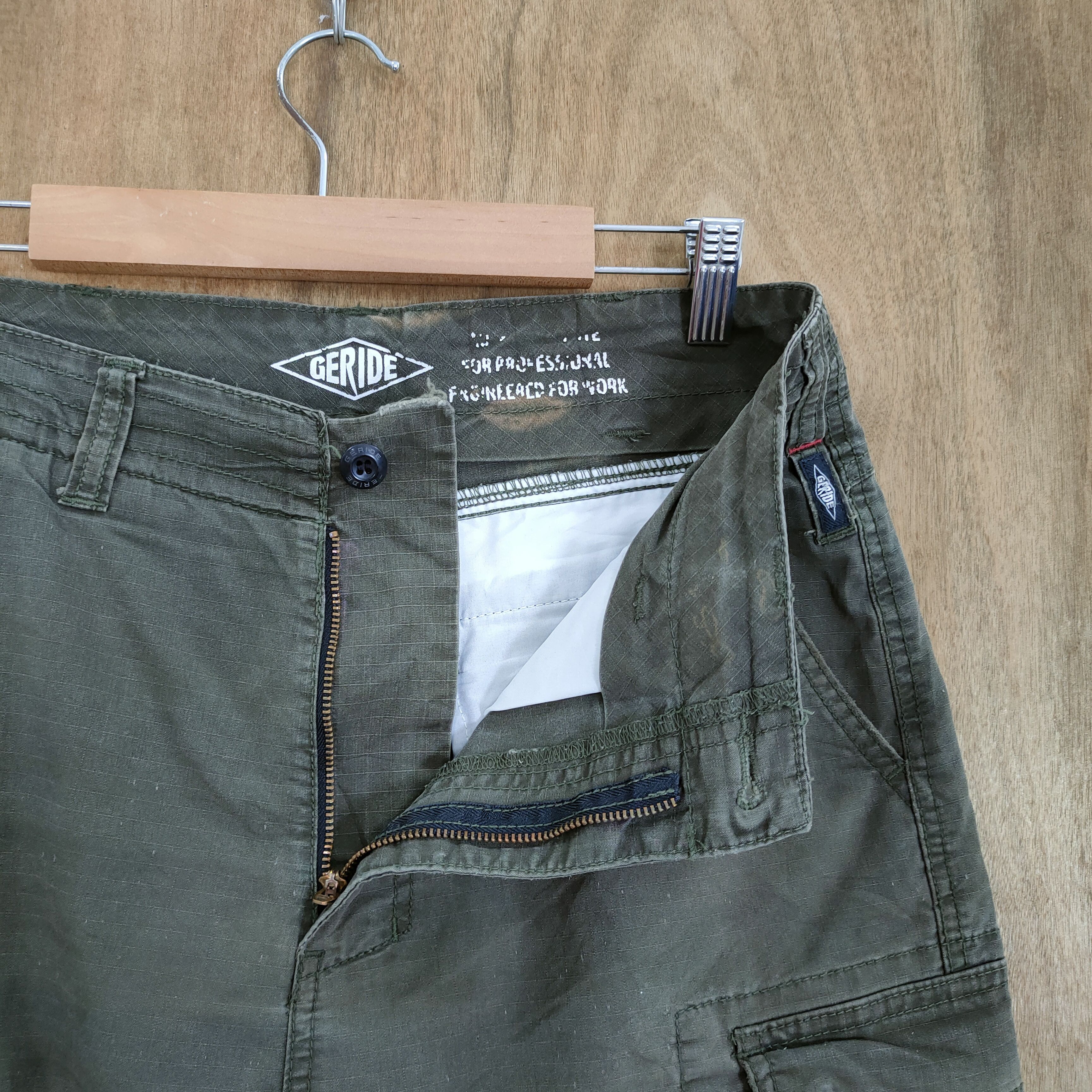 Japanese Brand VINTAGE RIPSTOP GREEN CARGO PANTS Size US 29 - 8 Thumbnail