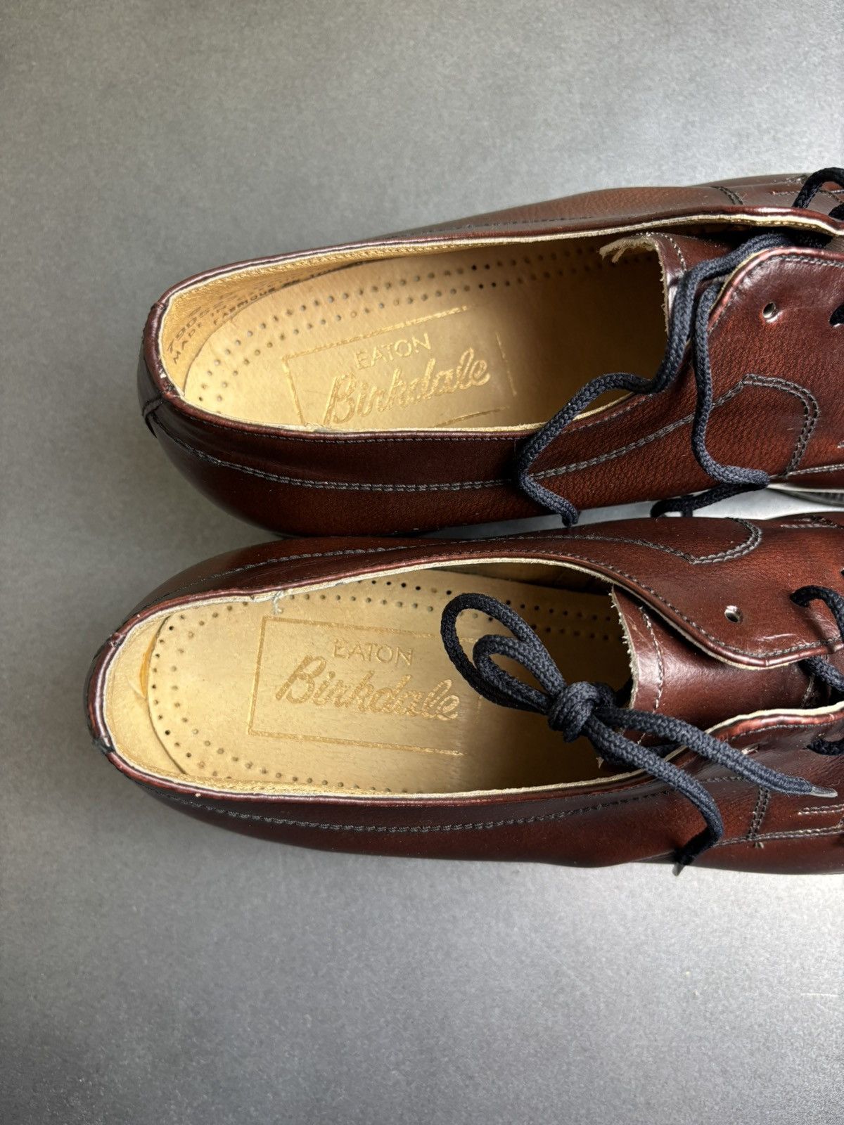 Eaton × Leather × Vintage 1960s Vintage Loafers 1970s Leather Moc Toe Size US 9 / EU 42 - 4 Thumbnail