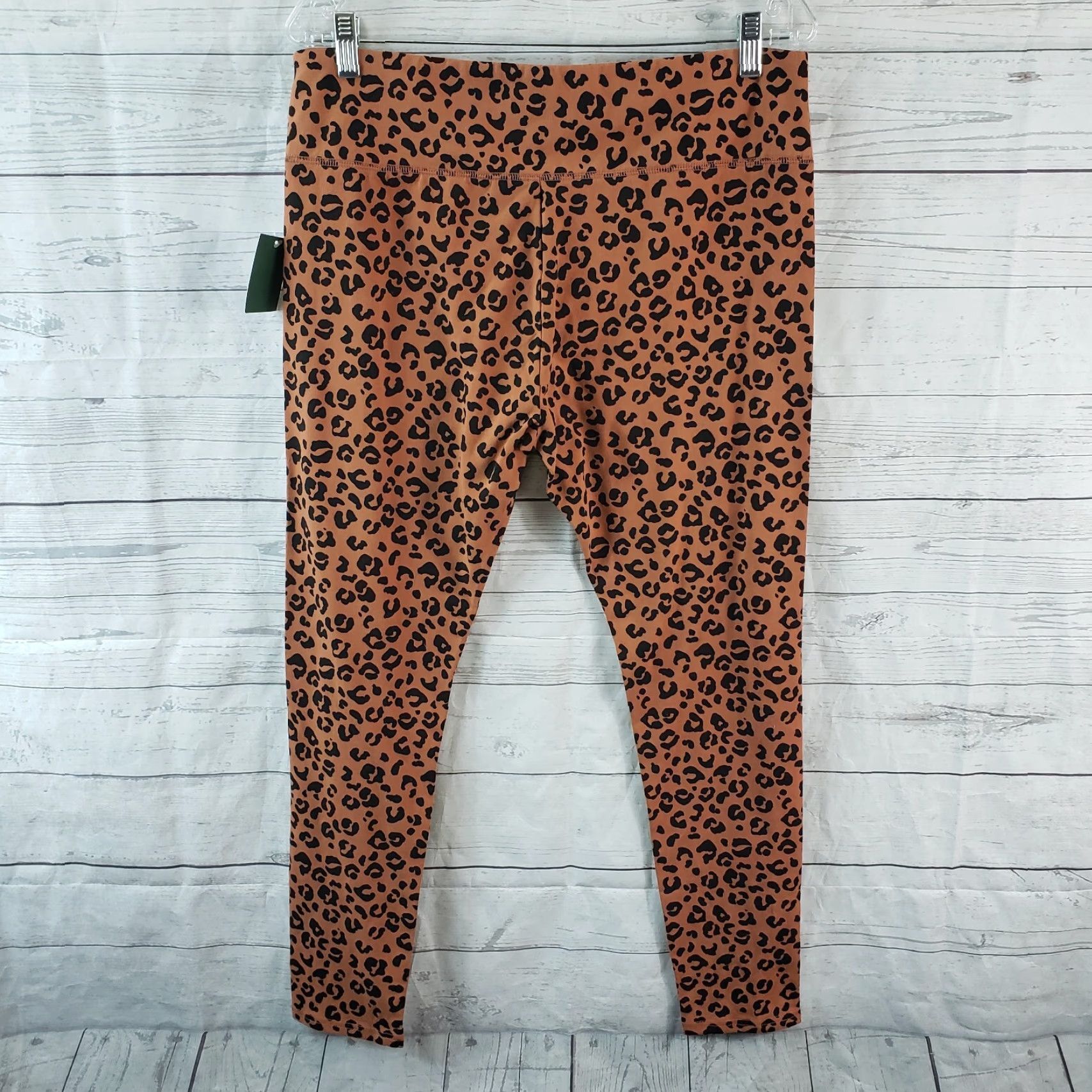 Vintage Wild Fable Womens High Rise Leggings XL Brown Animal Print Cotton Leggings Women Knits Casual 26.5 Inseam Rise 11" XS-XL Minus Tags Size 40" / US 18 - 3 Thumbnail