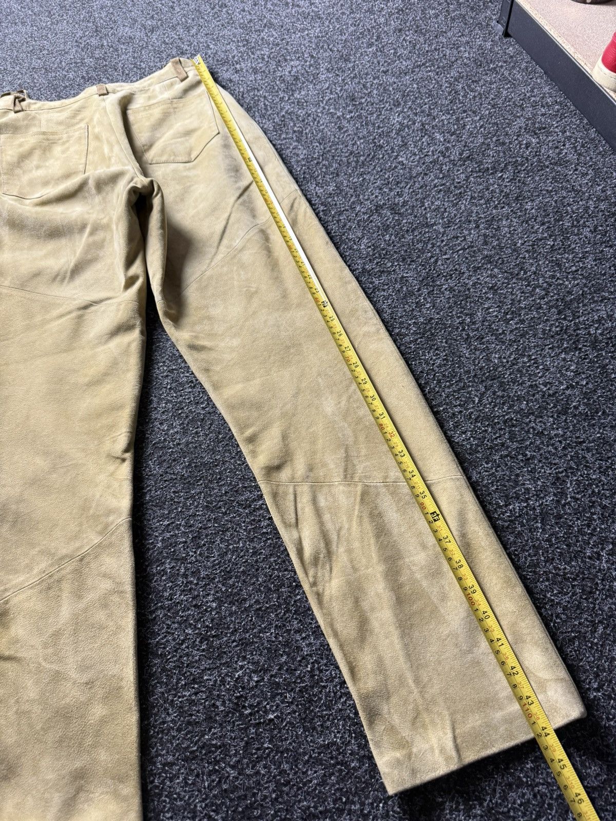 Genuine Leather Vintage 90s Western USA Soln Beige Suede Leather Pants EU38 Size 28" / US 6 / IT 42 - 20 Thumbnail