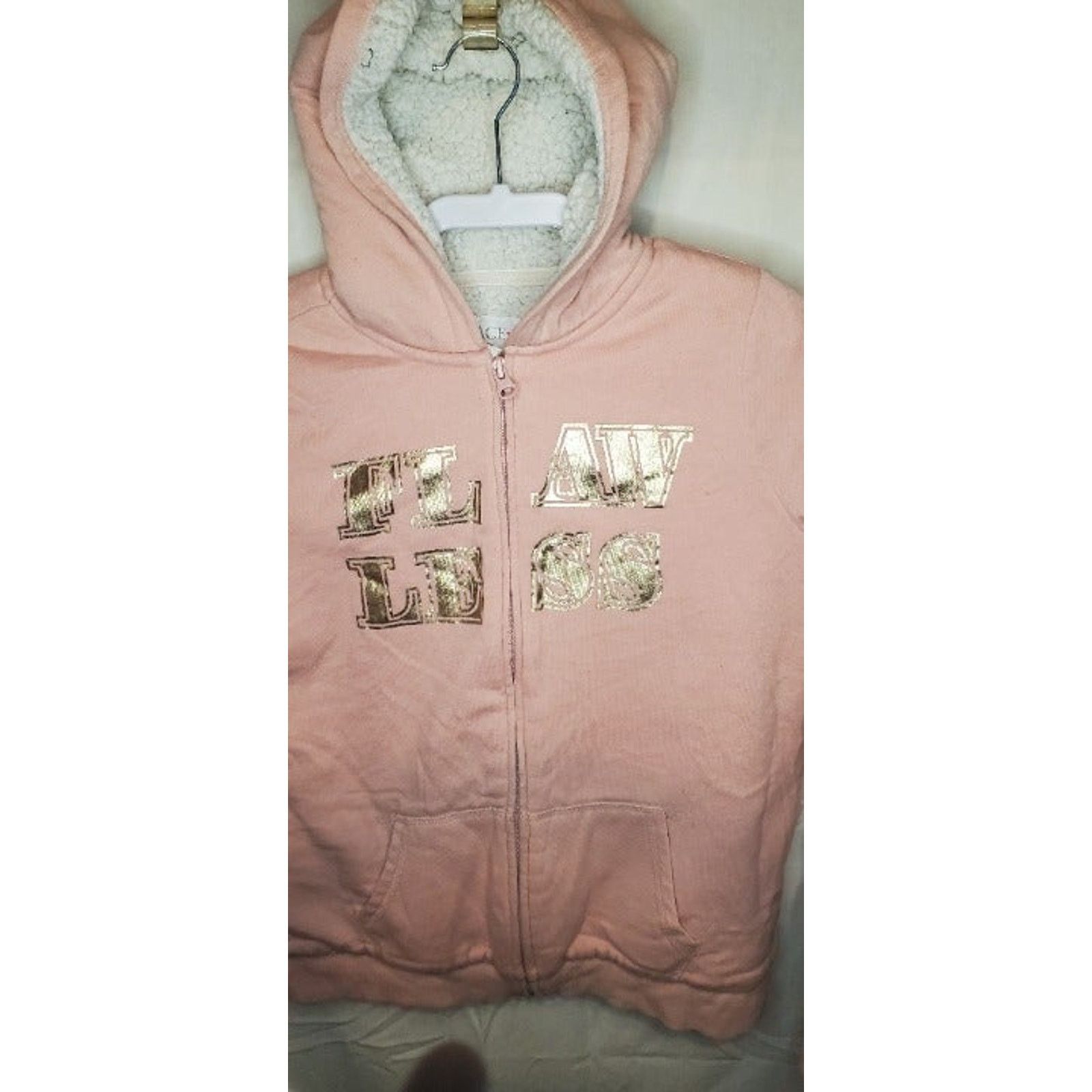 Other Girls Pink Hooded Fleece Sweater XL (14) Childrens Place Size XL / US 12-14 / IT 48-50 - 3 Thumbnail