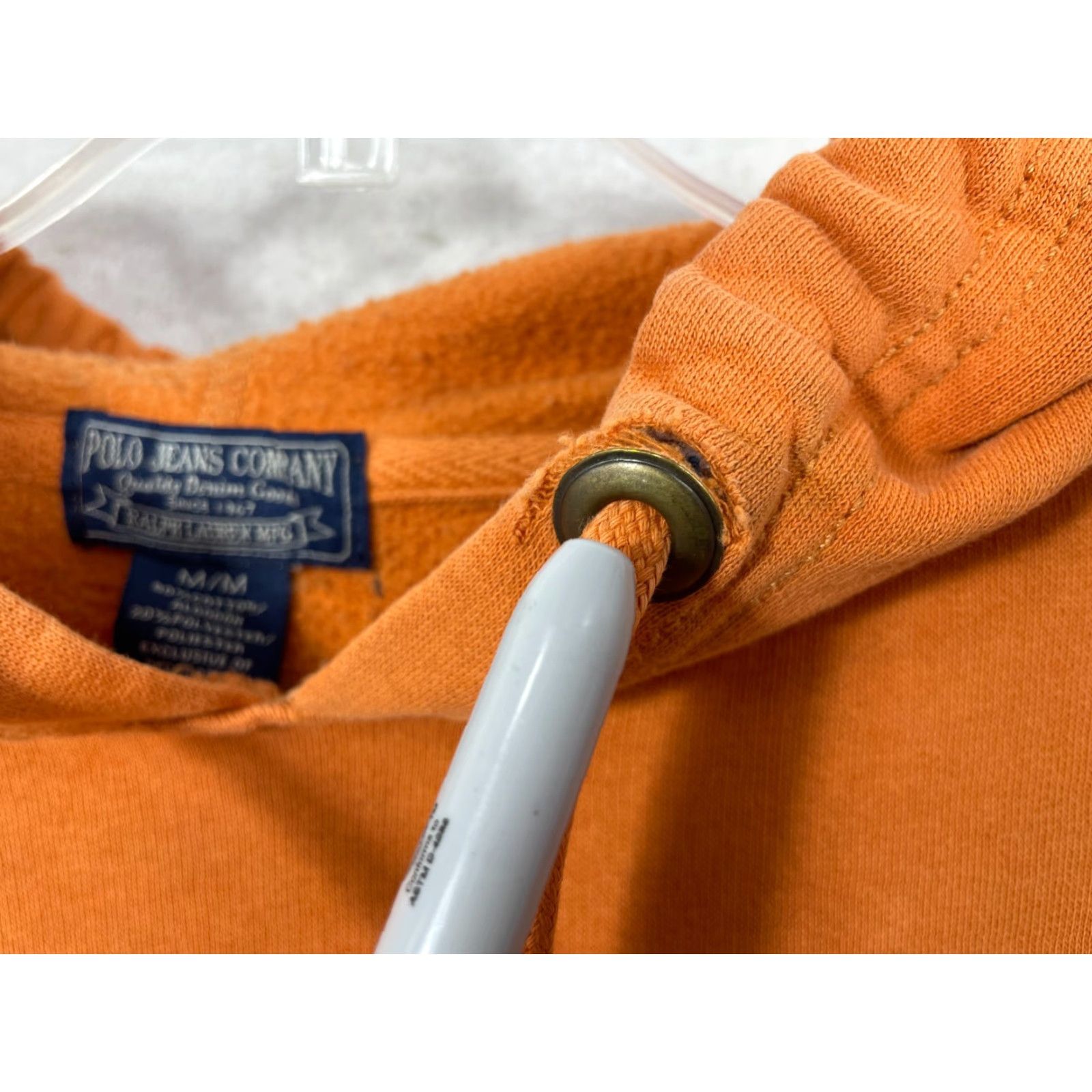 Polo Ralph Lauren Polo Ralph Lauren Hoodie Polo Jeans Co Orange Long Sleeve Vintage Mens Medium Size US M / EU 48-50 / 2 - 5 Thumbnail