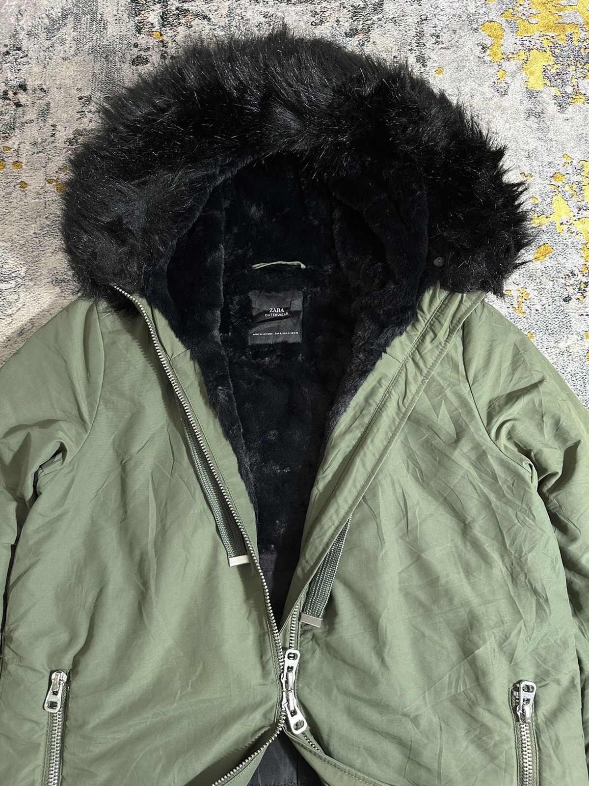 Beauty Beast ZARA BLACK FUR Parka & Mohair IF SIX WAS NINE LGB STYLE Size US L / EU 52-54 / 3 - 4 Thumbnail
