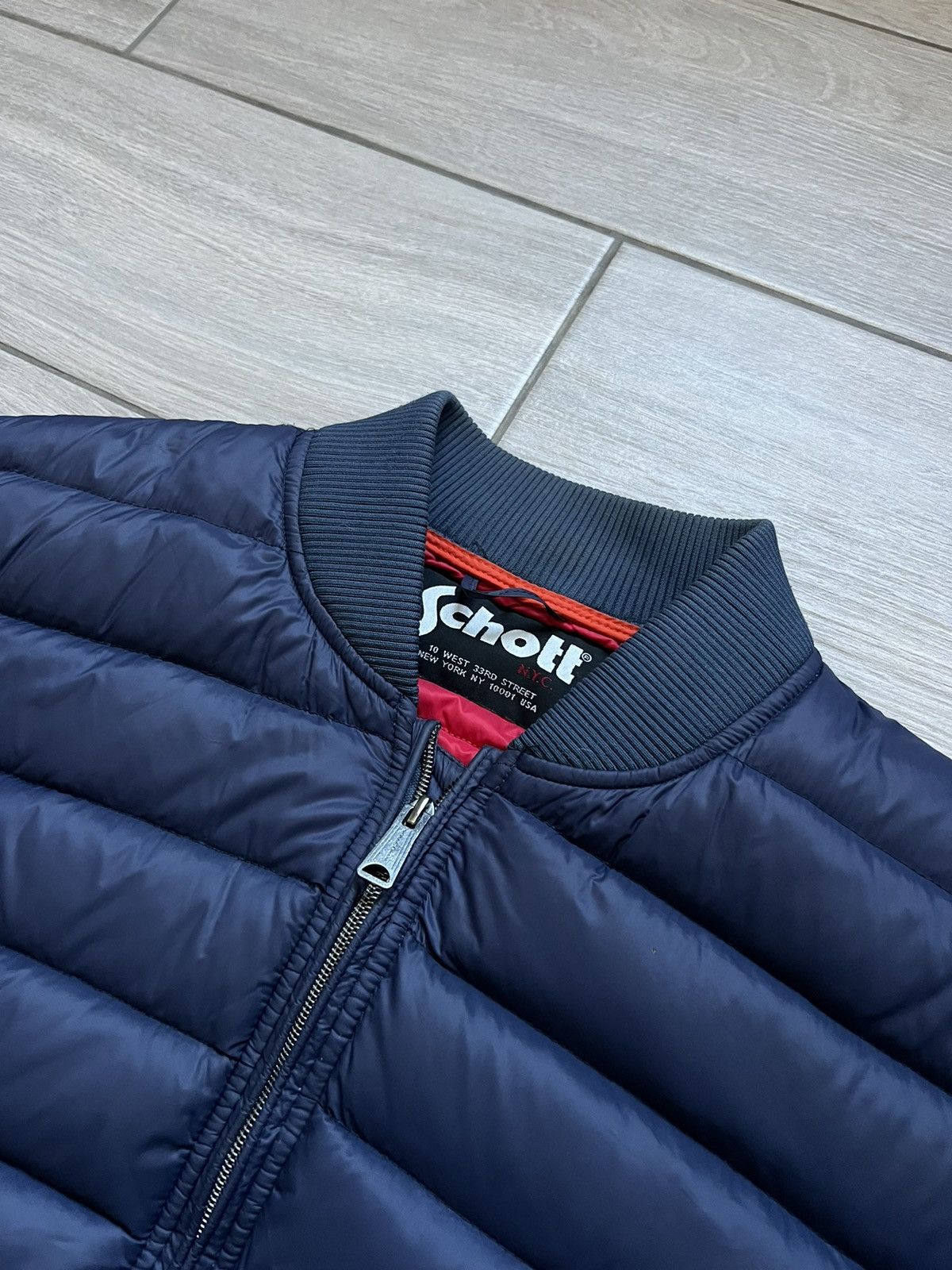 Schott Schott Puffer Bomber Jacket Made in USA🇺🇸 Vintage Down Y2K Size US XL / EU 56 / 4 - 6 Thumbnail