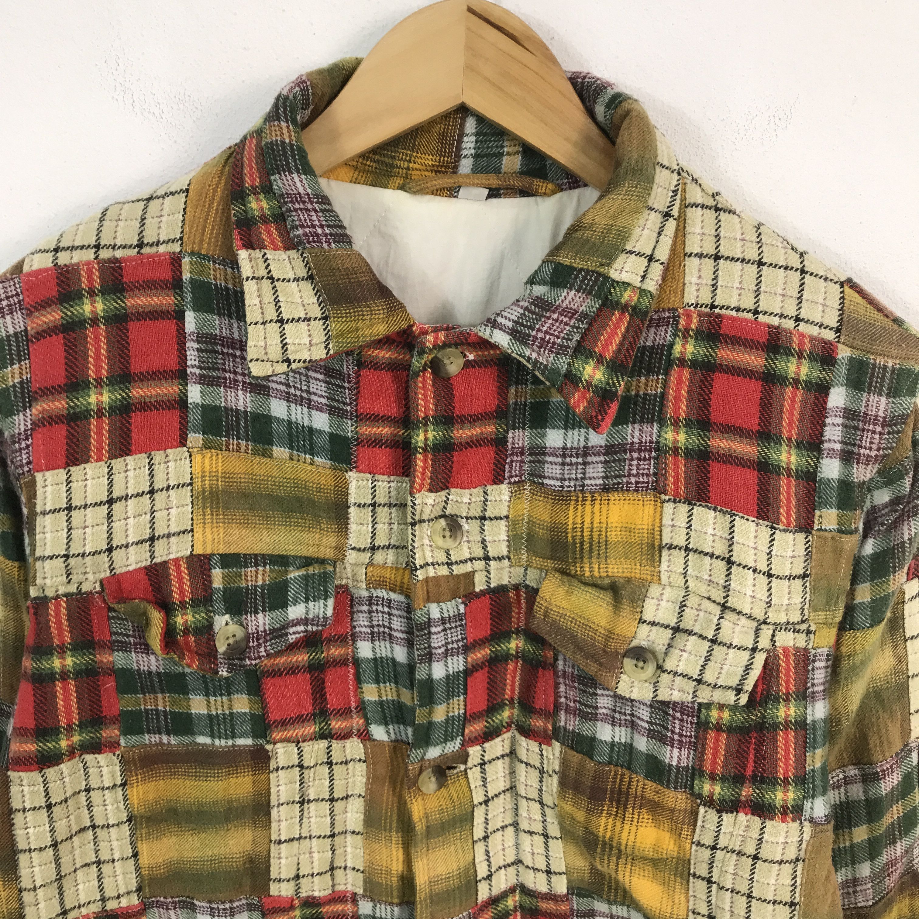 Japanese Brand × Vintage Vtg Japanese brand patchwork Tartan designs button jacket Size US M / EU 48-50 / 2 - 3 Thumbnail