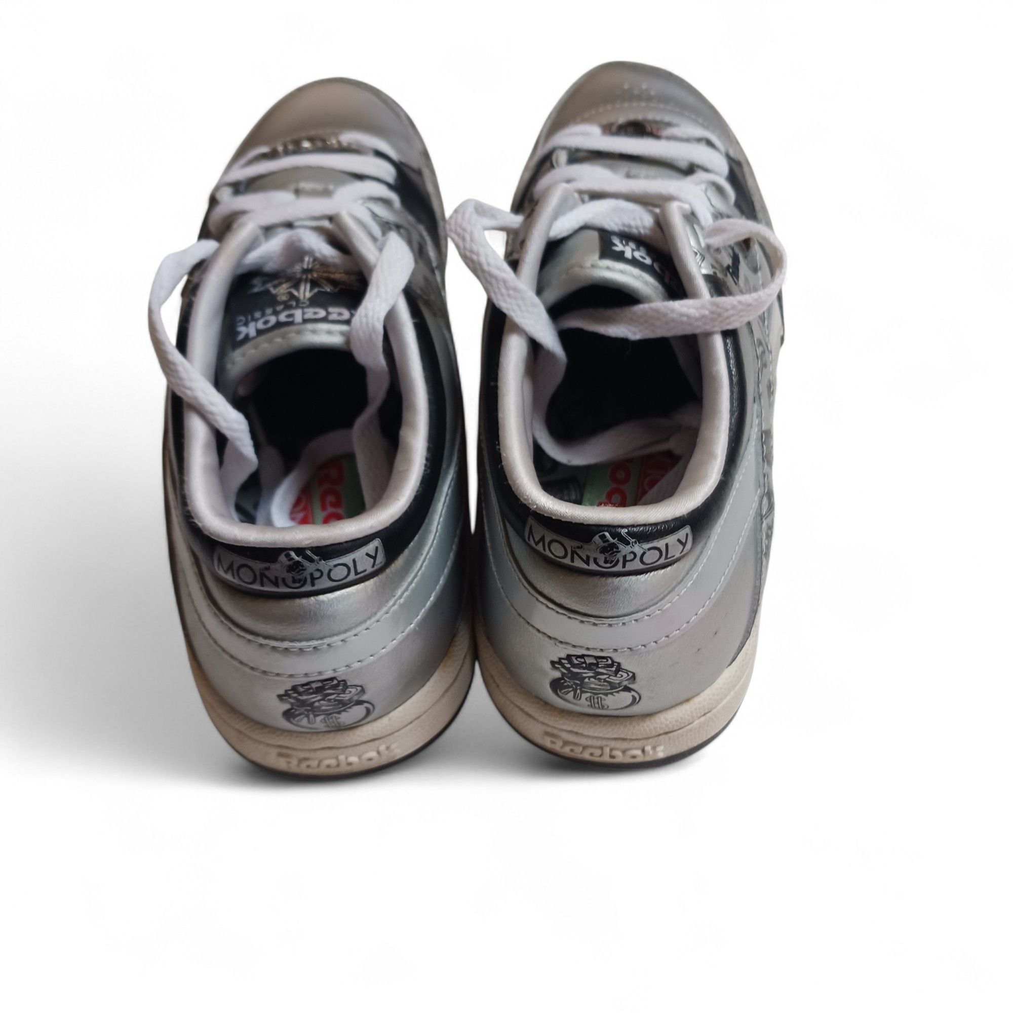 Reebok Y2K Reebok Monopoly Sneakers Womens 6 Silver Graphic Shoes Size US 6 / IT 36 - 4 Thumbnail