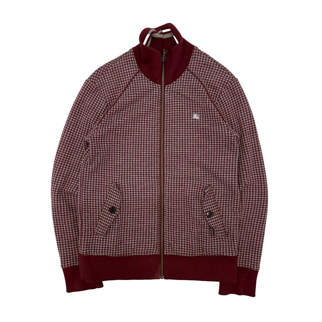 Burberry Black Label Red and Check Reversible Zip Sweater (2