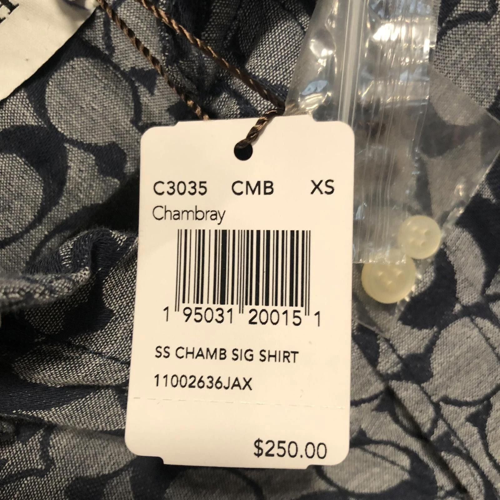 Coach Coach Mens Signature Logo Chambray C3035 Shirt Blue XS NWT Size US XS / EU 42 / 0 - 4 Thumbnail