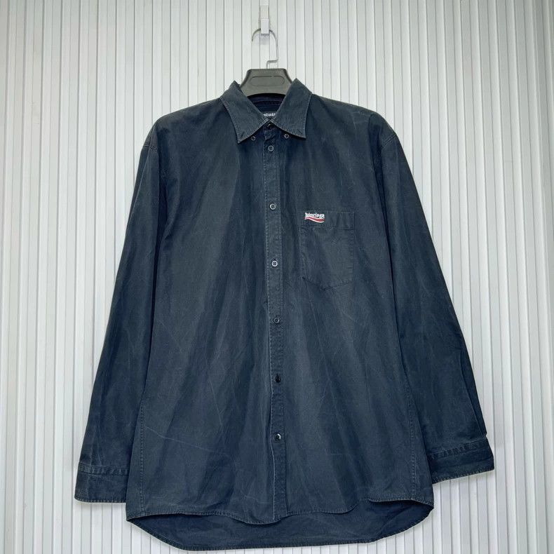 Balenciaga Balenciaga size 39 Black embroidered coke long sleeve shir Size US XS / EU 42 / 0 - 1 Thumbnail