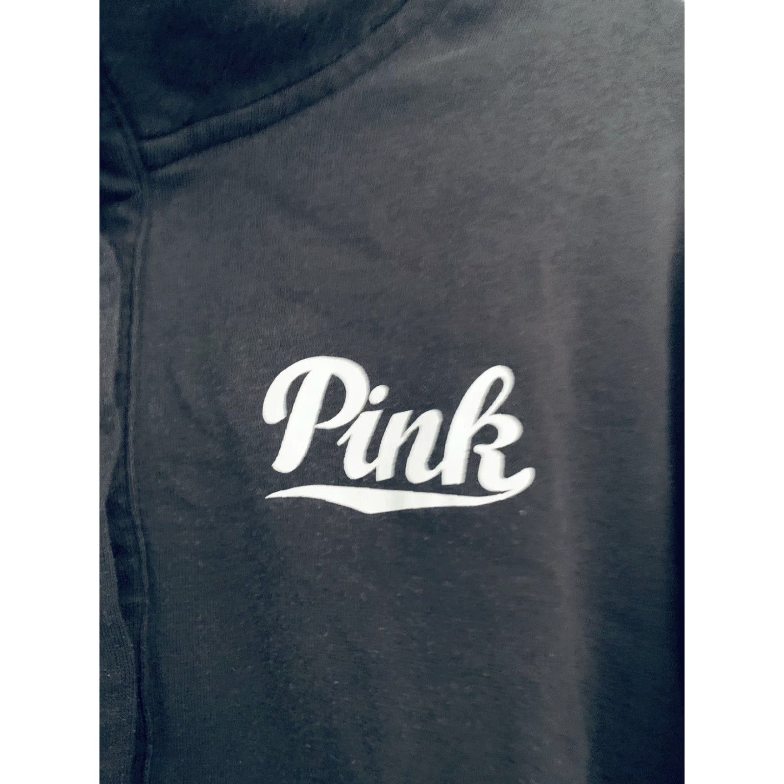 Victoria's Secret VIKORIA'S SECRET PINK Small Grey Long Sleeve 1/4 Button Up Pullover Sweatshirt Size S / US 4 / IT 40 - 2 Thumbnail