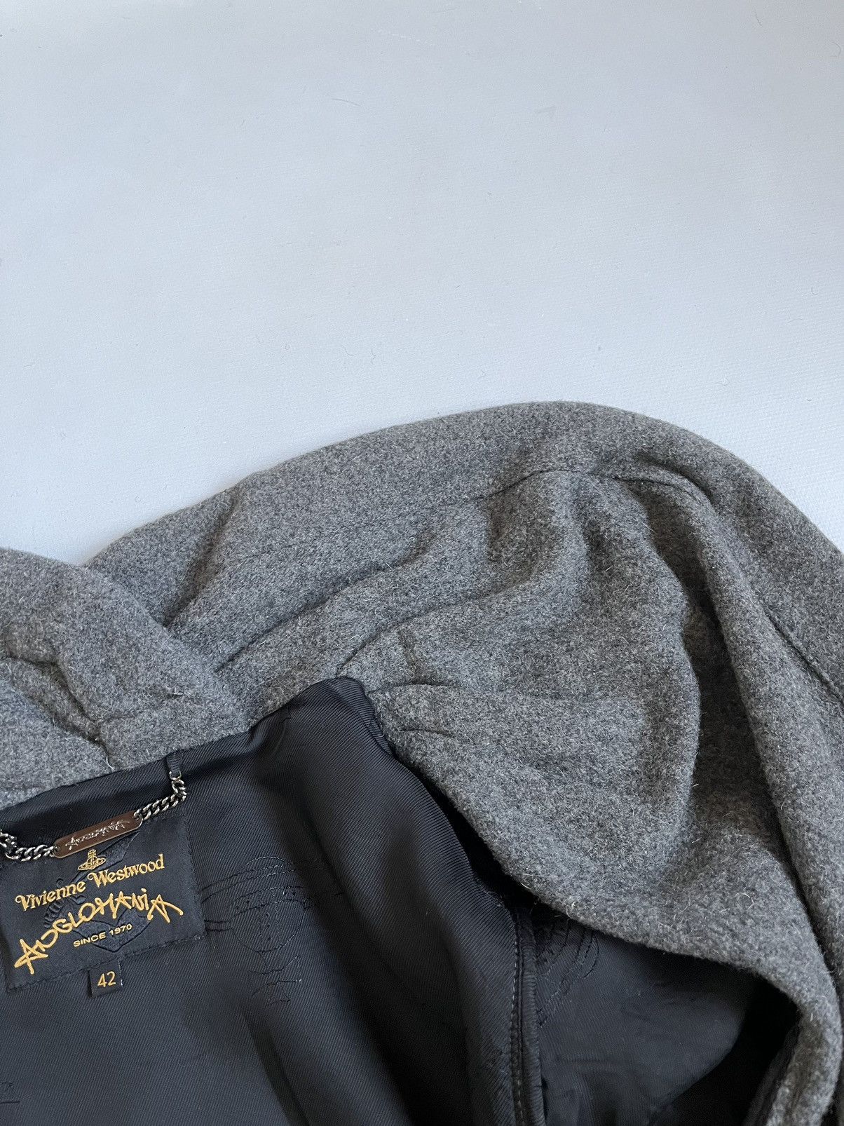 Vivienne Westwood Vivienne Westwood Anglomania Woman Grey Wool Belt Coat Size XL / US 12-14 / IT 48-50 - 14 Thumbnail