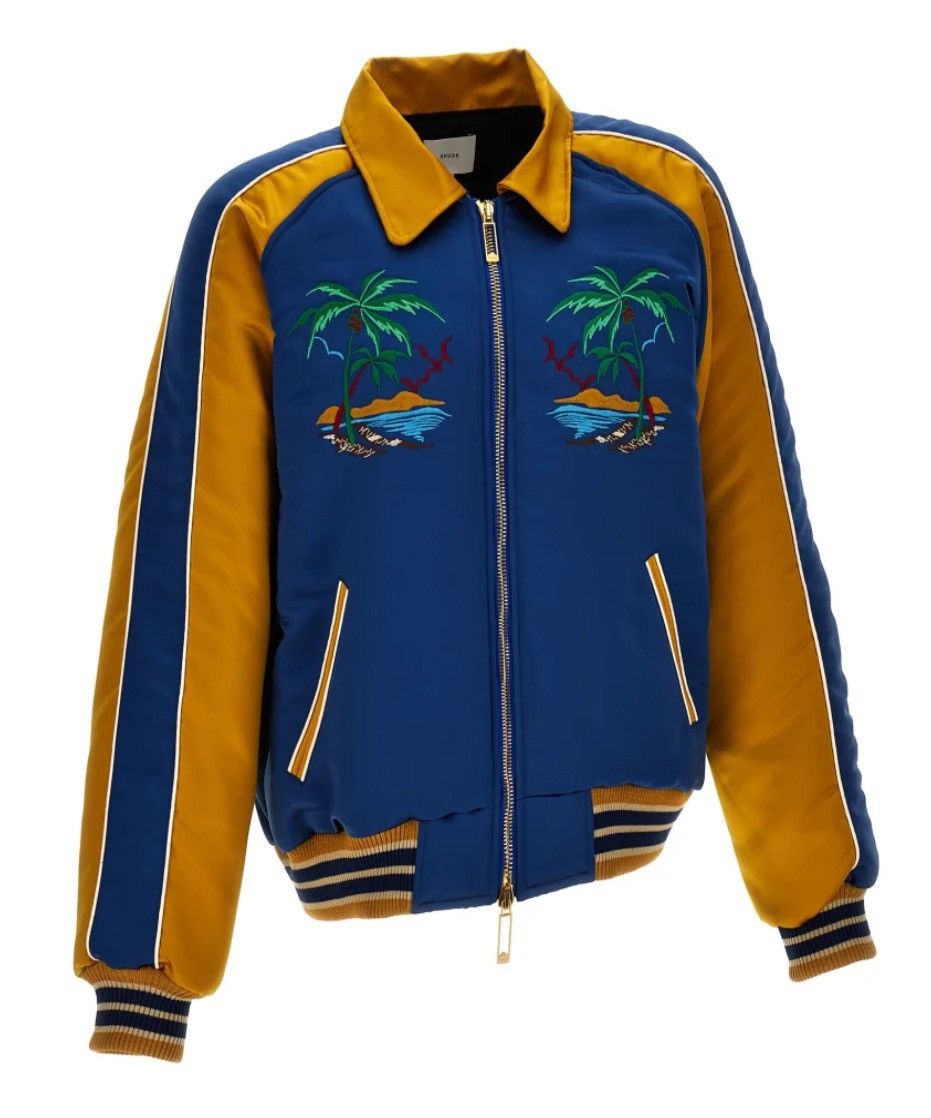 Rhude RHUDE PALM EAGLES SOUVENIER JACKET NAVY&MUSTARD YELLOW SizeL Size US L / EU 52-54 / 3 - 3 Thumbnail