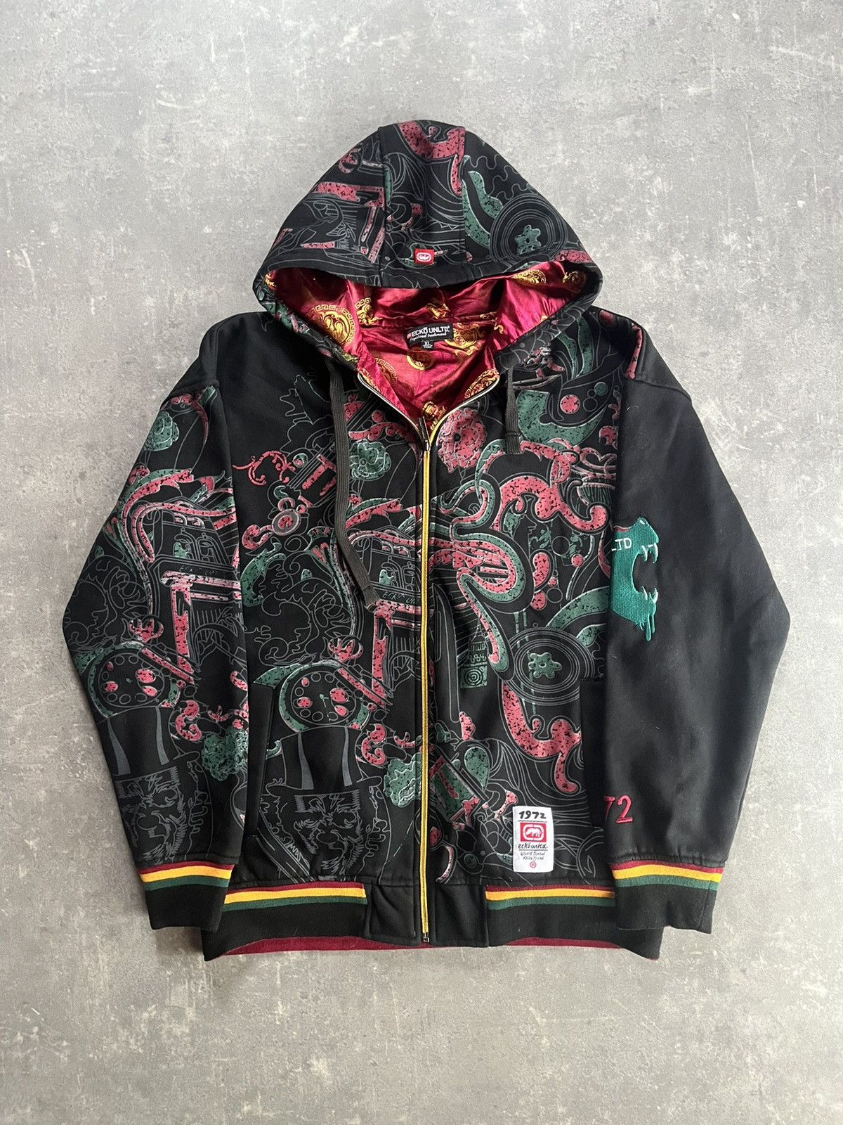 Ecko Unltd. Ecko Unltd. Multicolour AOP Tribal Printed Baggy Zip Hoodie Size US XL / EU 56 / 4 - 1 Thumbnail