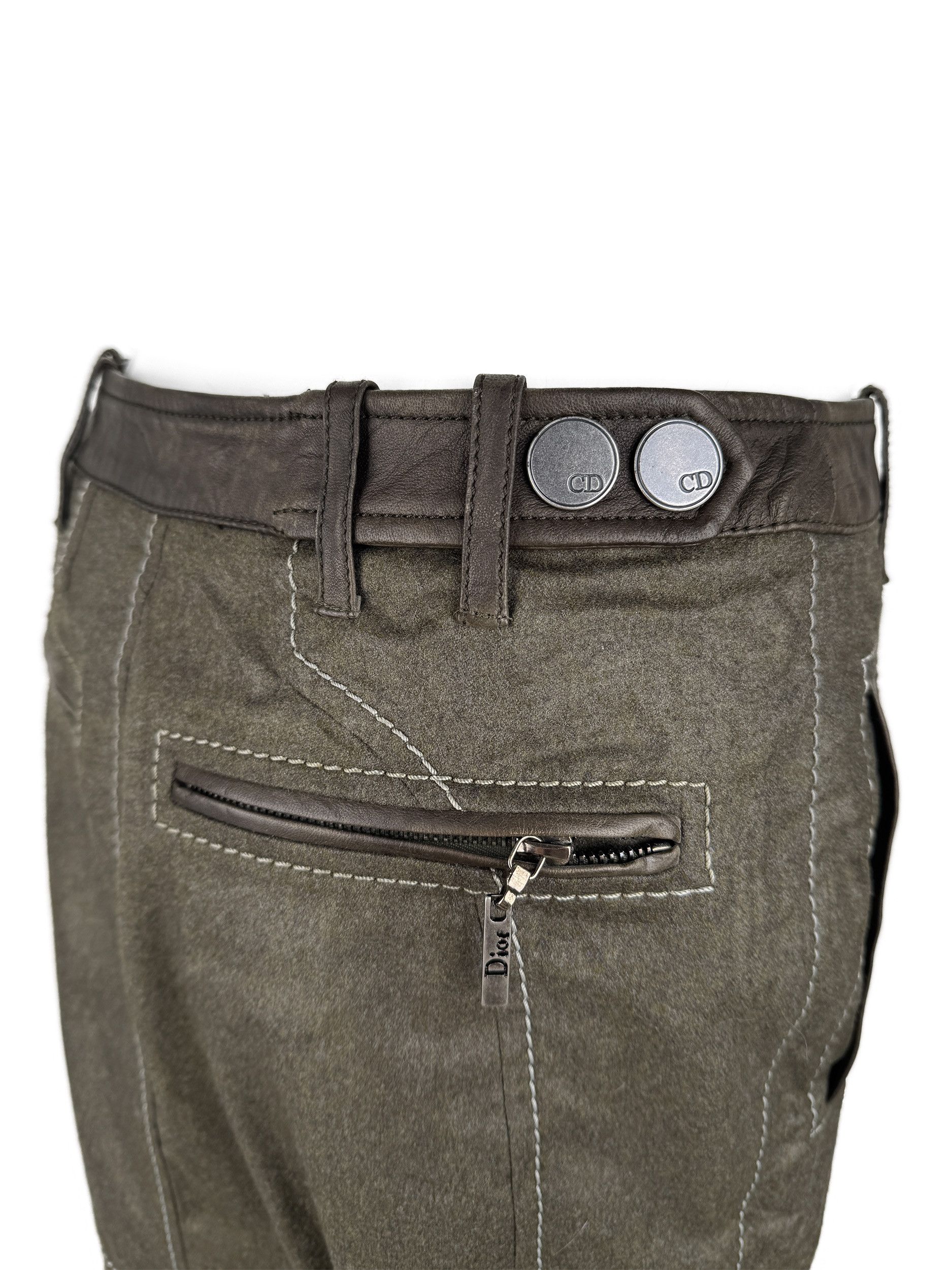 Dior Christian Dior 2006 Wool and Leather Asymmetric Mini Skirt Size 28" / US 6 / IT 42 - 7 Thumbnail